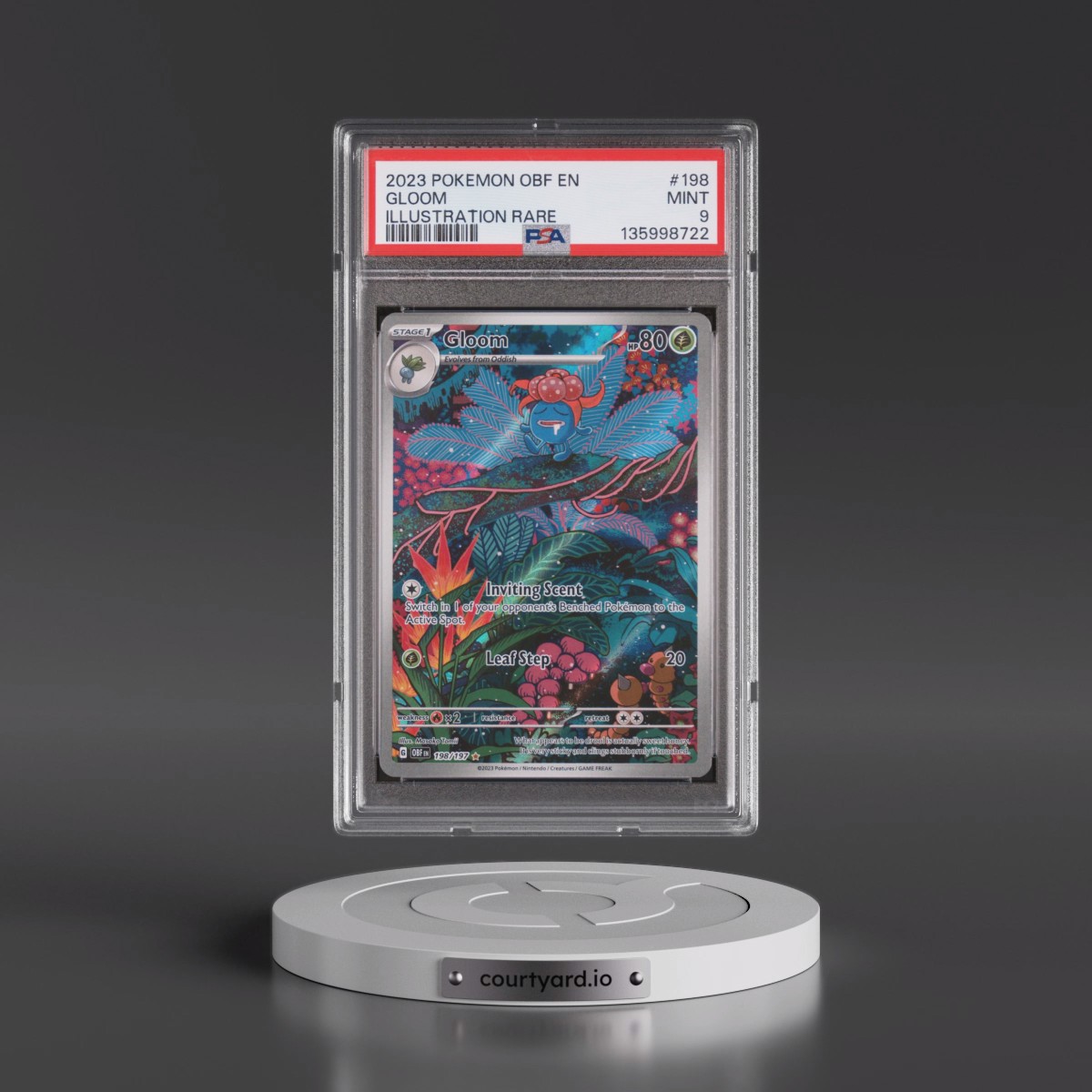 2023 Pokémon Obf EN-Obsidian Flames #198 Gloom - Illustration Rare (PSA 9 MINT)