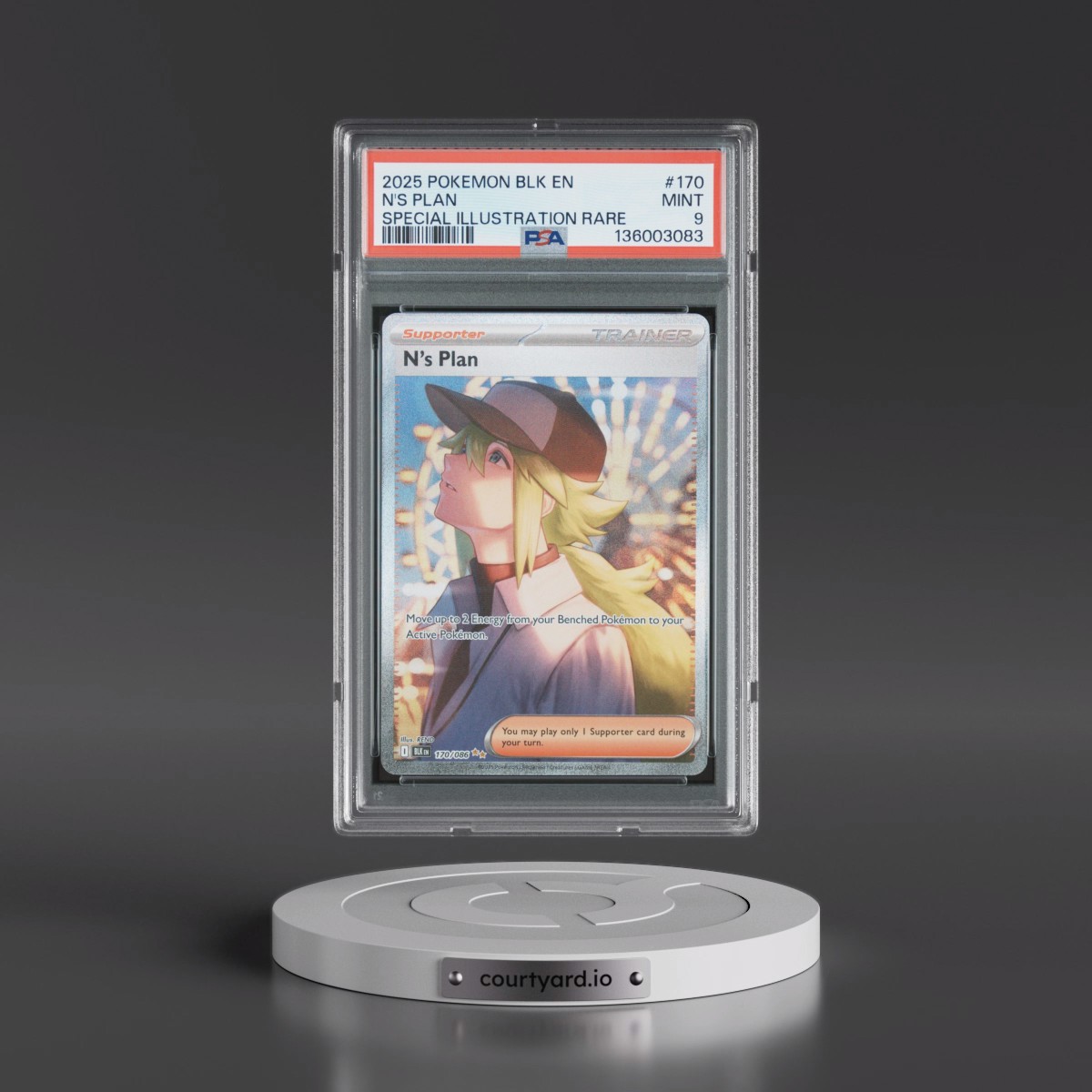 2025 Pokémon Blk EN-Black Bolt #170 N's Plan - Special Illustration Rare (PSA 9 MINT)