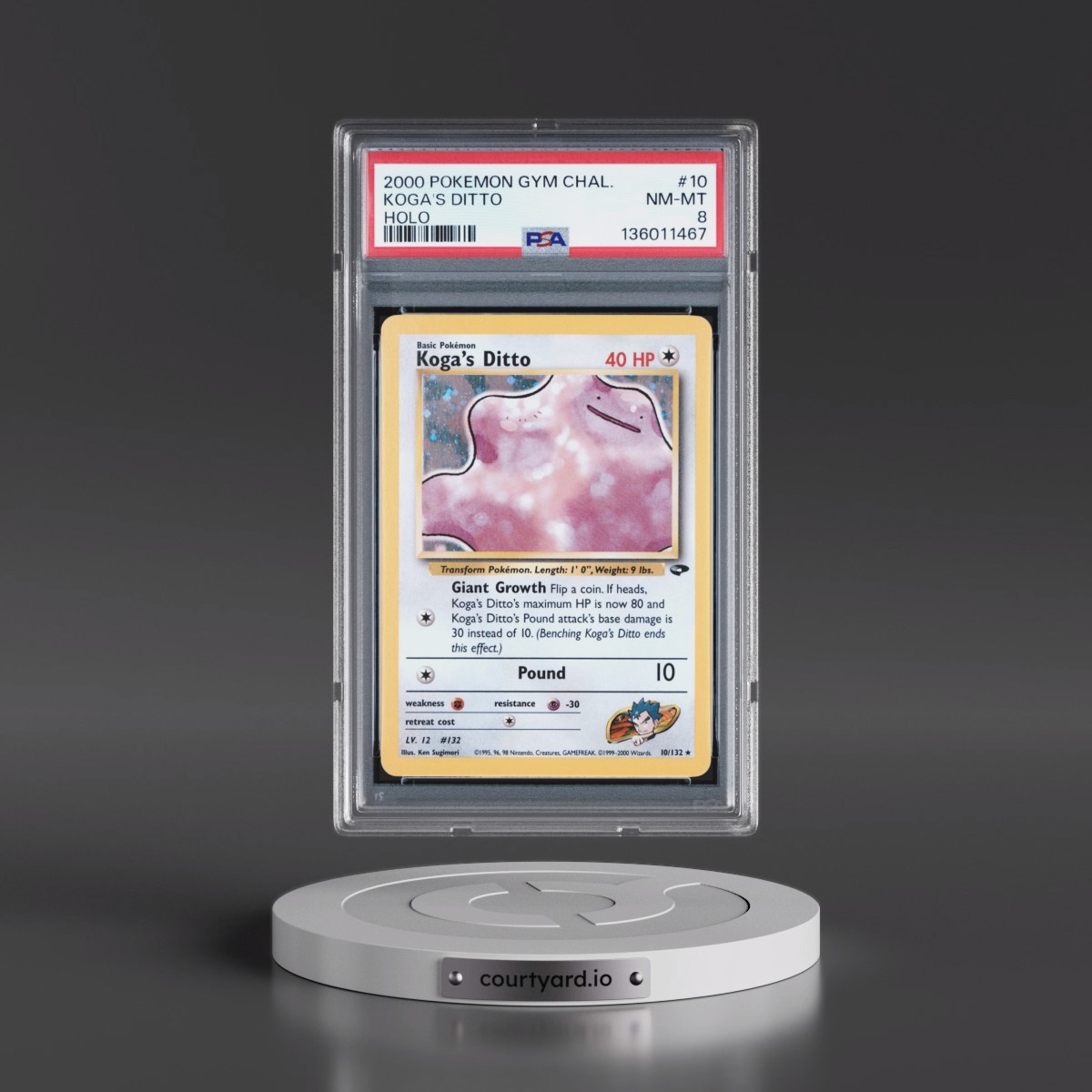 2000 Pokémon Gym Challenge #10 Koga's Ditto - Holo (PSA 8 NM-MT)