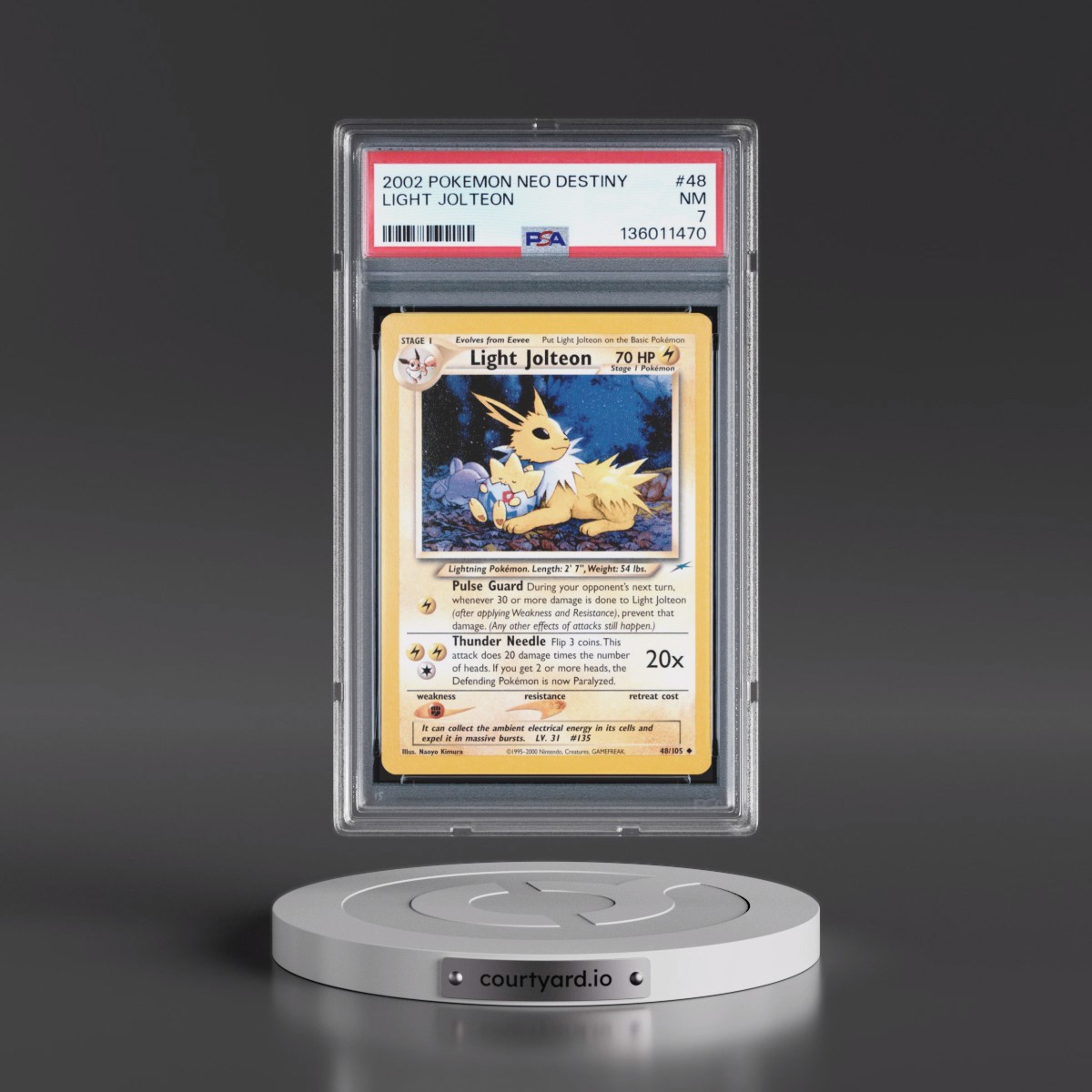 2002 Pokémon Neo Destiny #48 Light Jolteon (PSA 7 NM)
