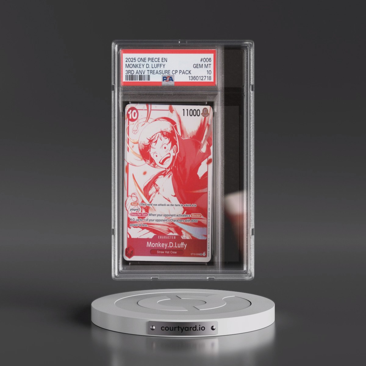 2025 One Piece 3rd Anniversary! One Piece Card Treasure Campaign Pack #006 Monkey D. Luffy (PSA 10 GEM MINT)