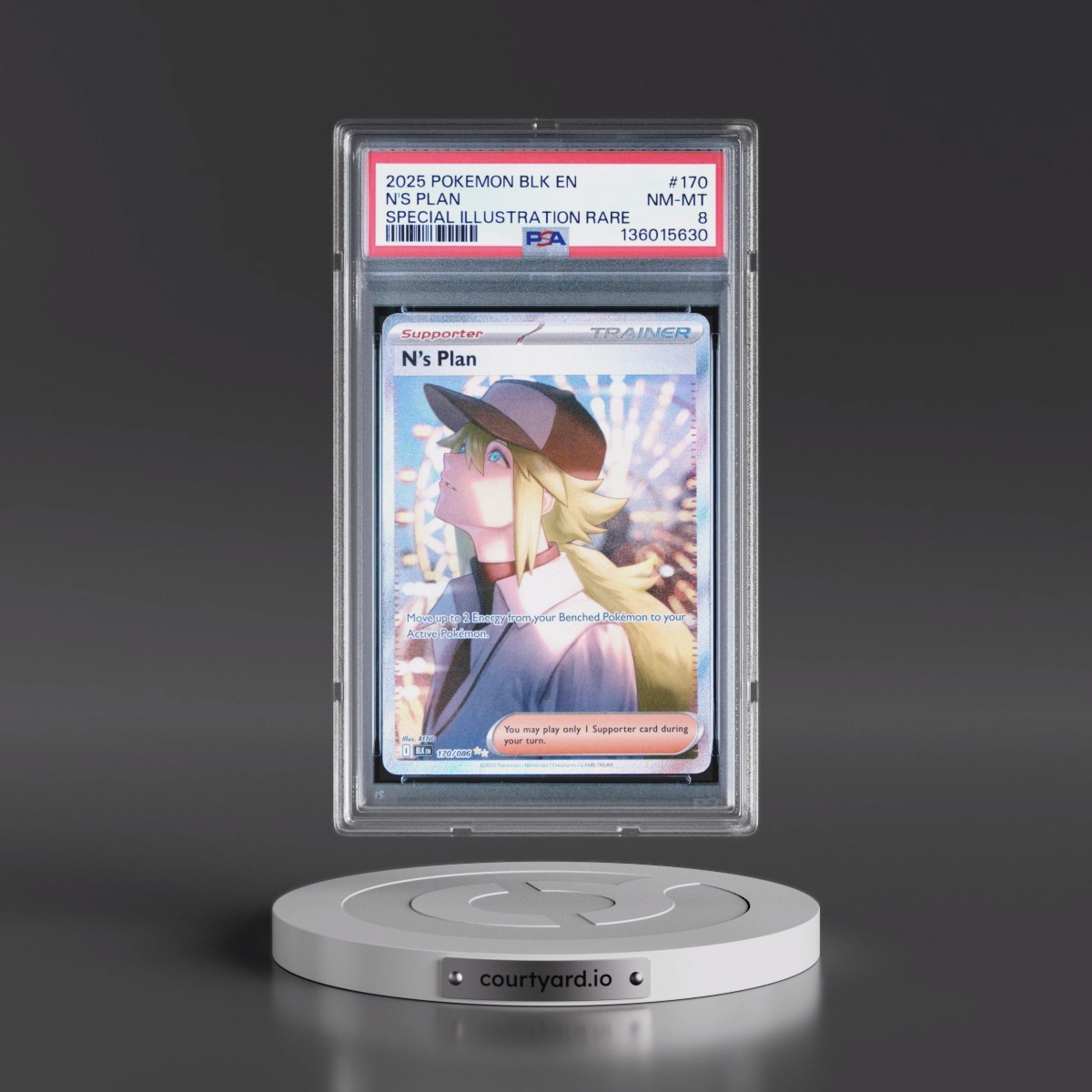 2025 Pokémon Blk EN-Black Bolt #170 N's Plan - Special Illustration Rare (PSA 8 NM-MT)