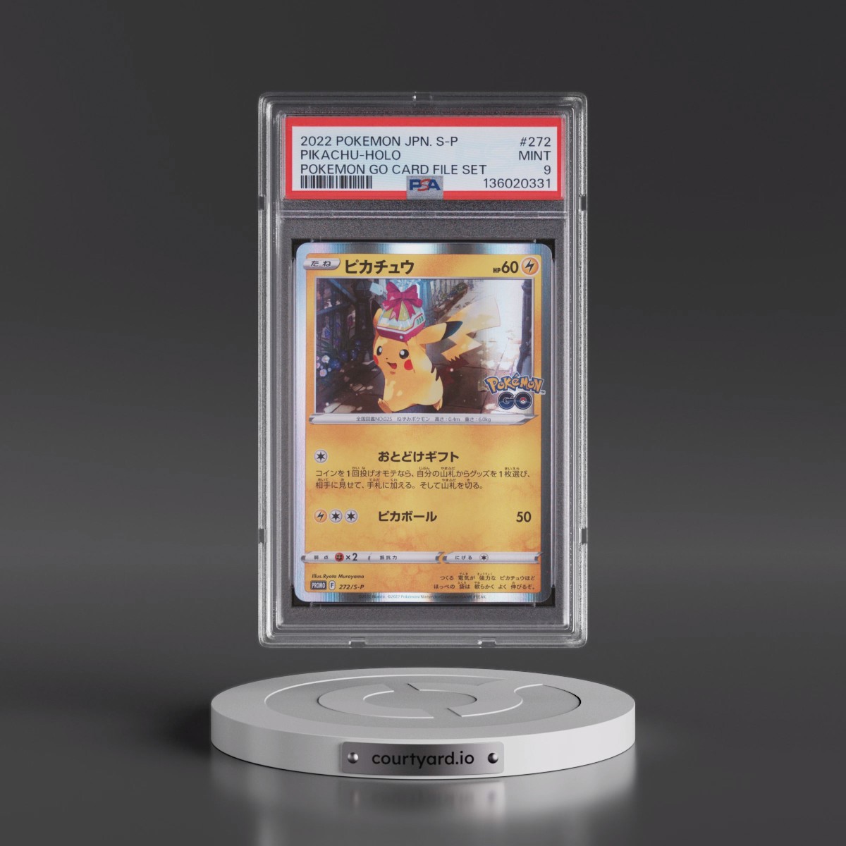 2022 Pokémon S Promo #272 Pikachu - Holo Pokemon Go Card File Set (PSA 9 MINT)