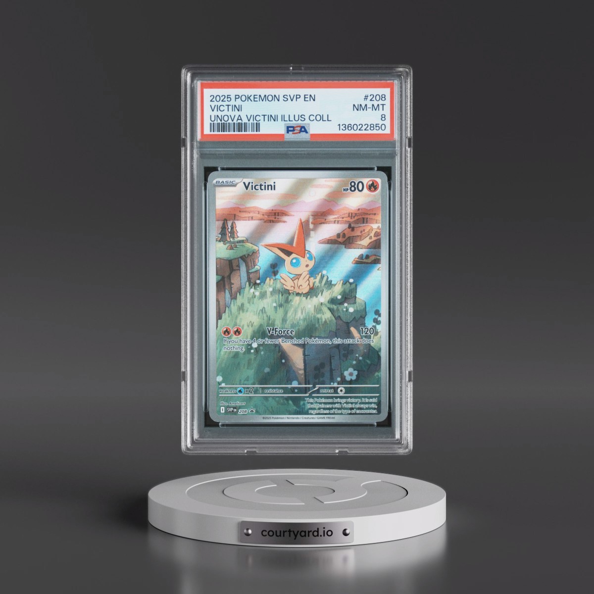 2025 Pokémon Svp EN-SV Black Star Promo #208 Victini - Unova Victini Illustration Collection (PSA 8 NM-MT)