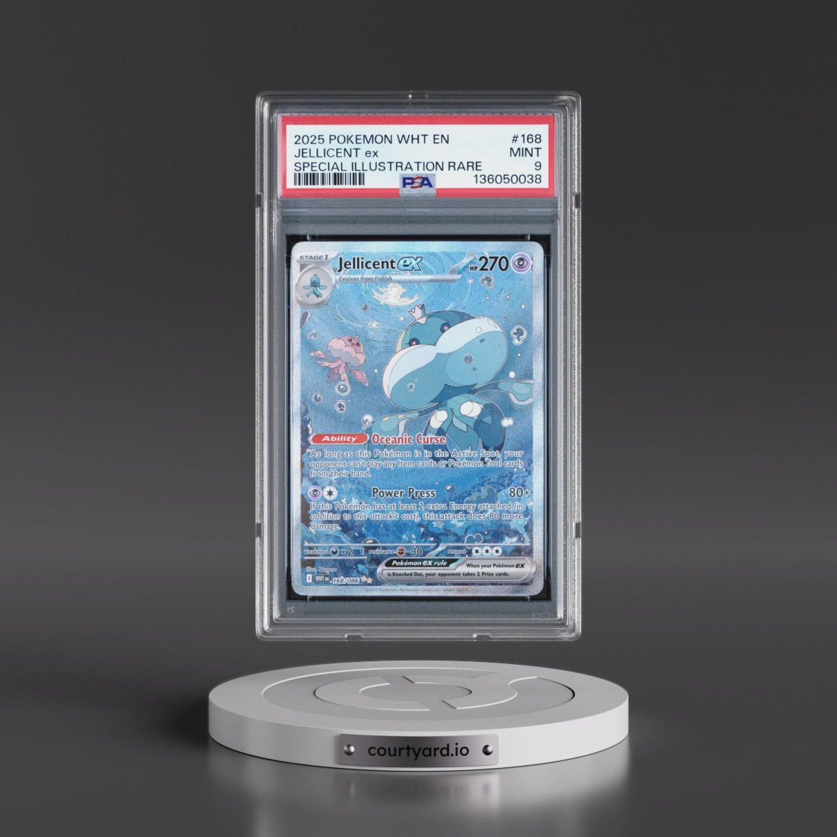 2025 Pokémon Wht EN-White Flare #168 Jellicent EX - Holo Special Illustration Rare (PSA 9 MINT)