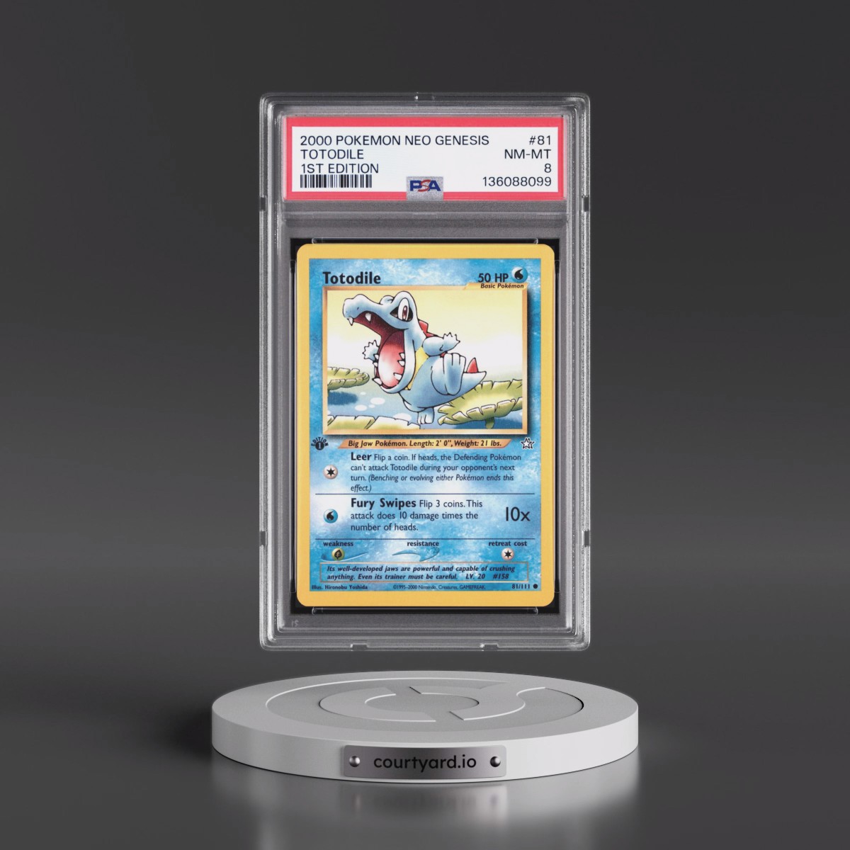 2000 Pokémon Neo Genesis #81 Totodile - 1st Edition (PSA 8 NM-MT)