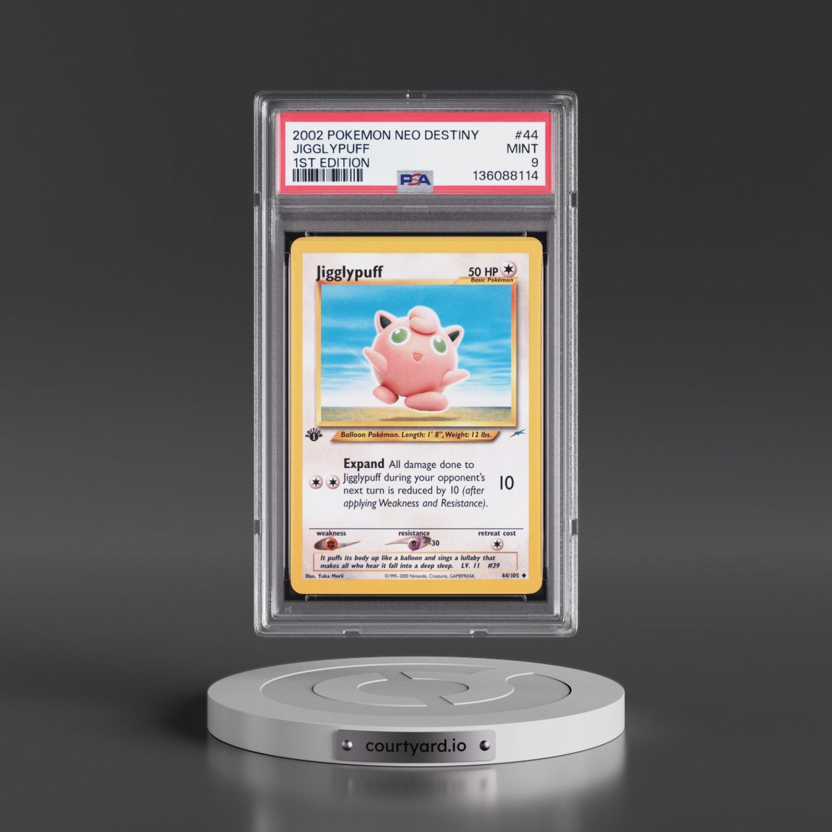 2002 Pokémon Neo Destiny #44 Jigglypuff - 1st Edition (PSA 9 MINT)