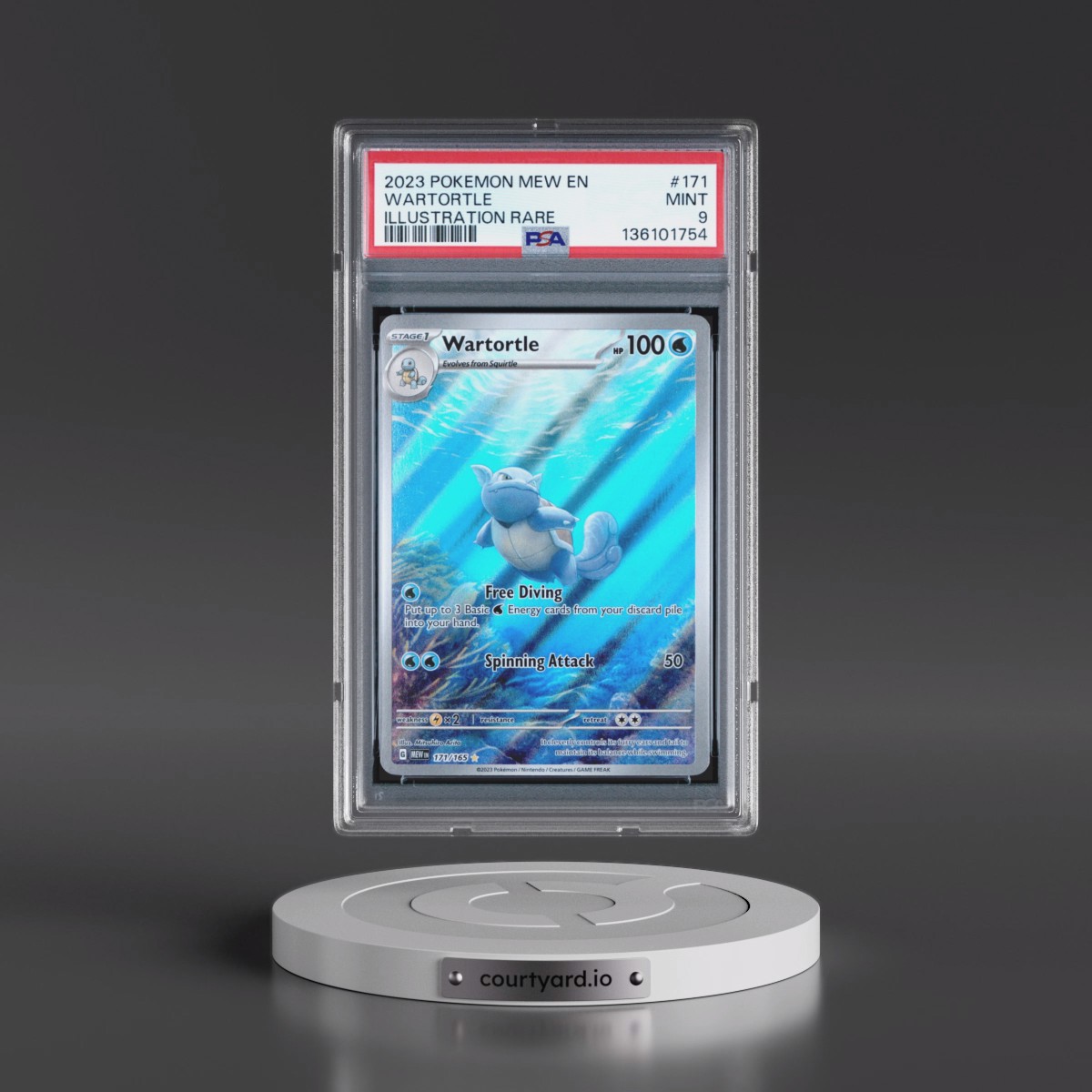2023 Pokémon Mew EN-151 #171 Wartortle - Illustration Rare (PSA 9 MINT)