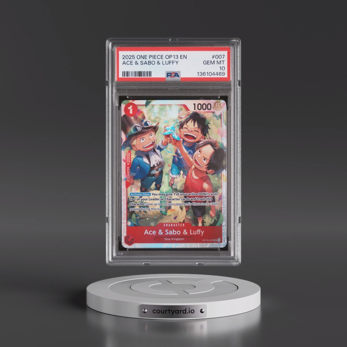 2025 One Piece OP13-Carrying on His Will #007 Ace & Sabo & Luffy (PSA 10 GEM MINT)