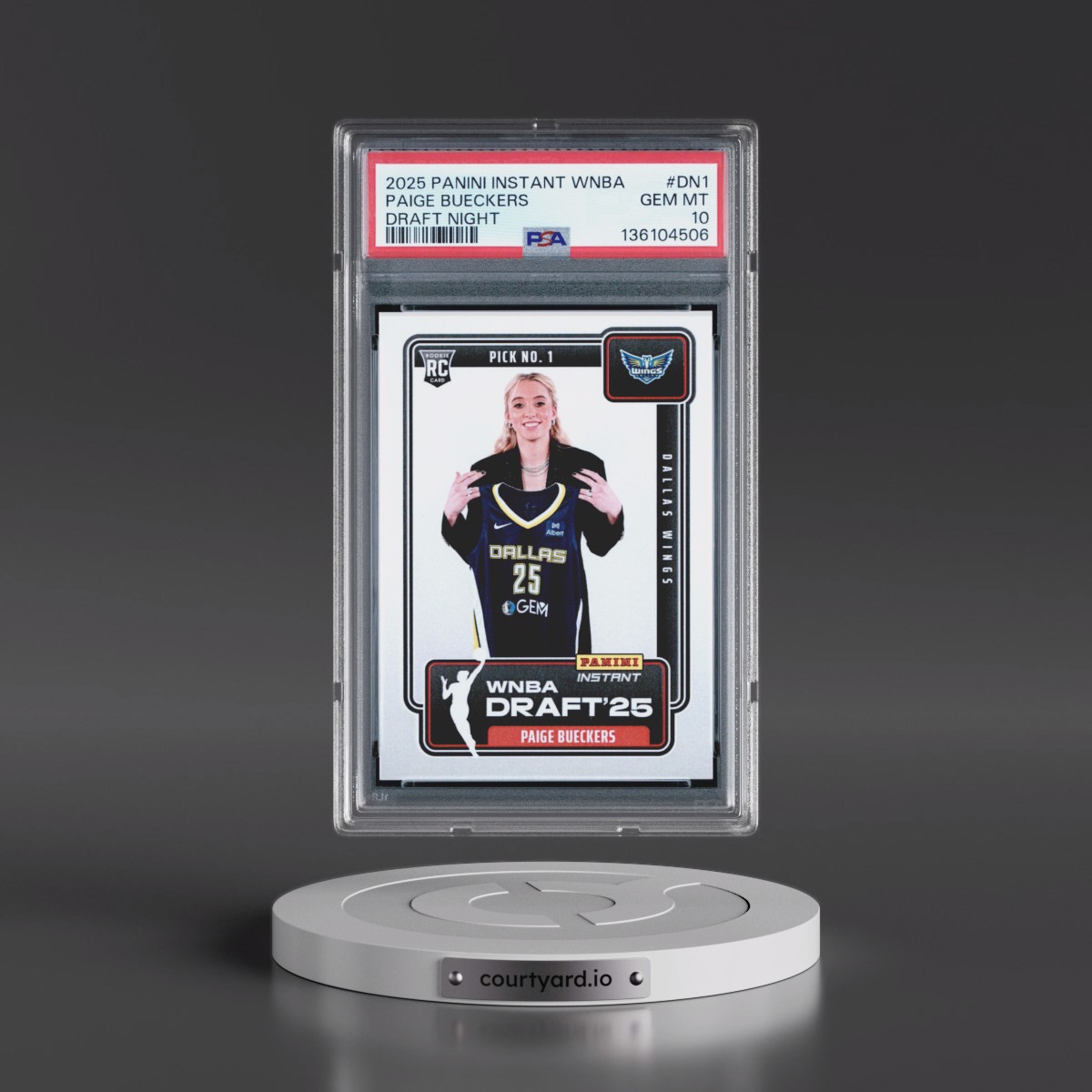 2025 Panini Instant WNBA Draft Night #DN1 Paige Bueckers (PSA 10 GEM MINT)