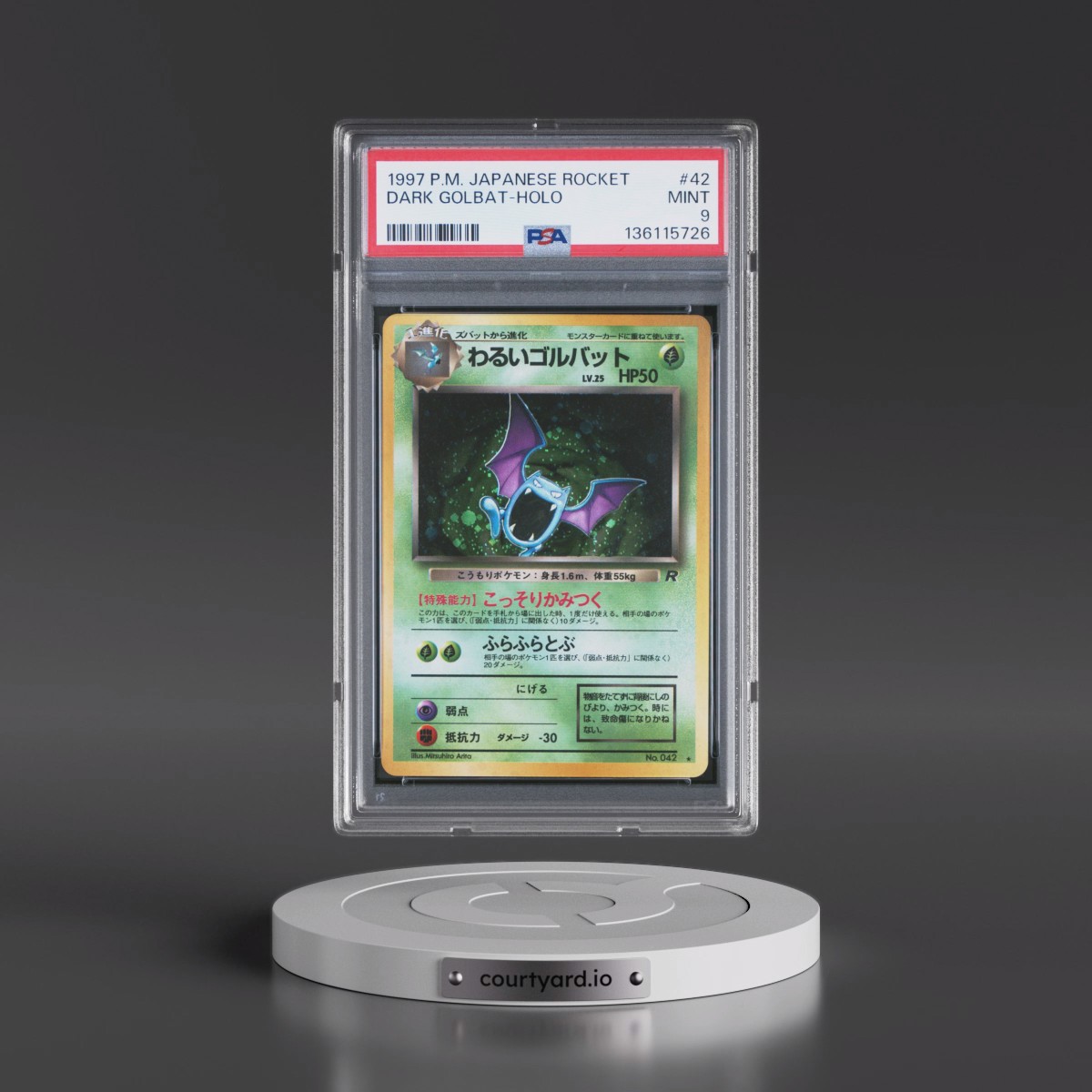 1997 Pokémon Rocket #42 Dark Golbat - Holo (PSA 9 MINT)