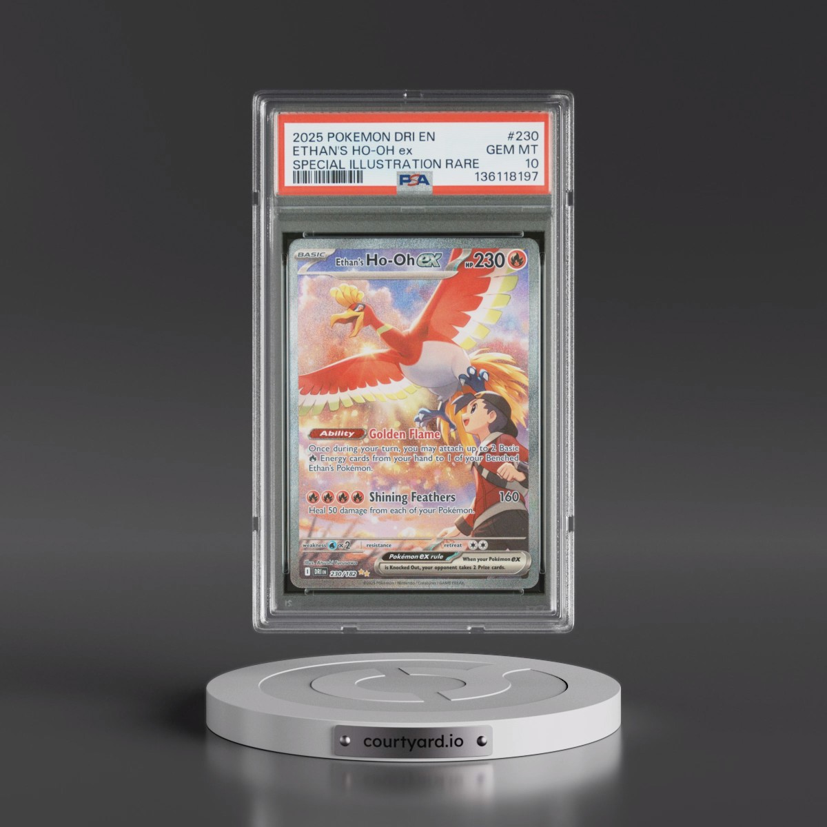 2025 Pokémon Dri EN-Destined Rivals #230 Ethan's HO-Oh EX - Holo Special Illustration Rare (PSA 10 GEM MINT)