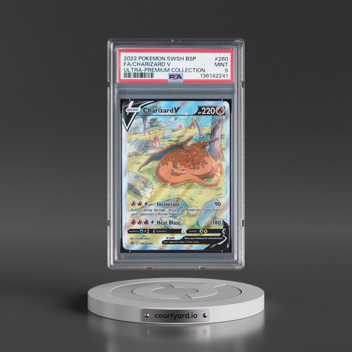 2022 Pokémon Swsh Black Star Promo Charizard V - Holo Full Art Sword & Shield Ultra-Premium Collection-Charizard #260 PSA 9