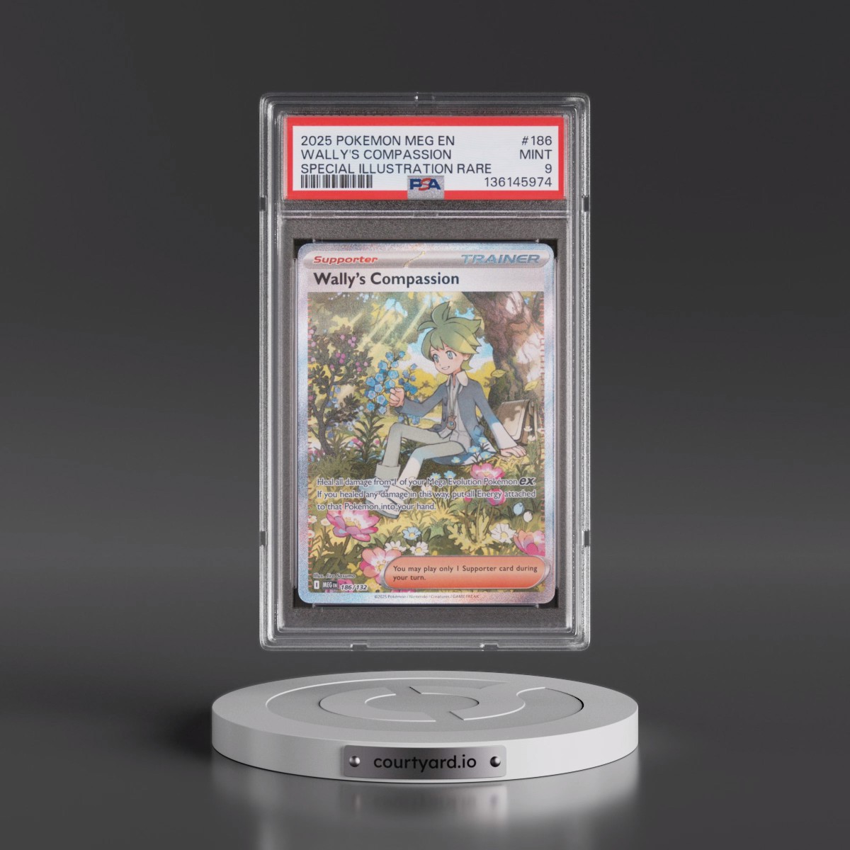 2025 Pokémon Meg EN-Mega Evolution #186 Wally's Compassion - Special Illustration Rare (PSA 9 MINT)