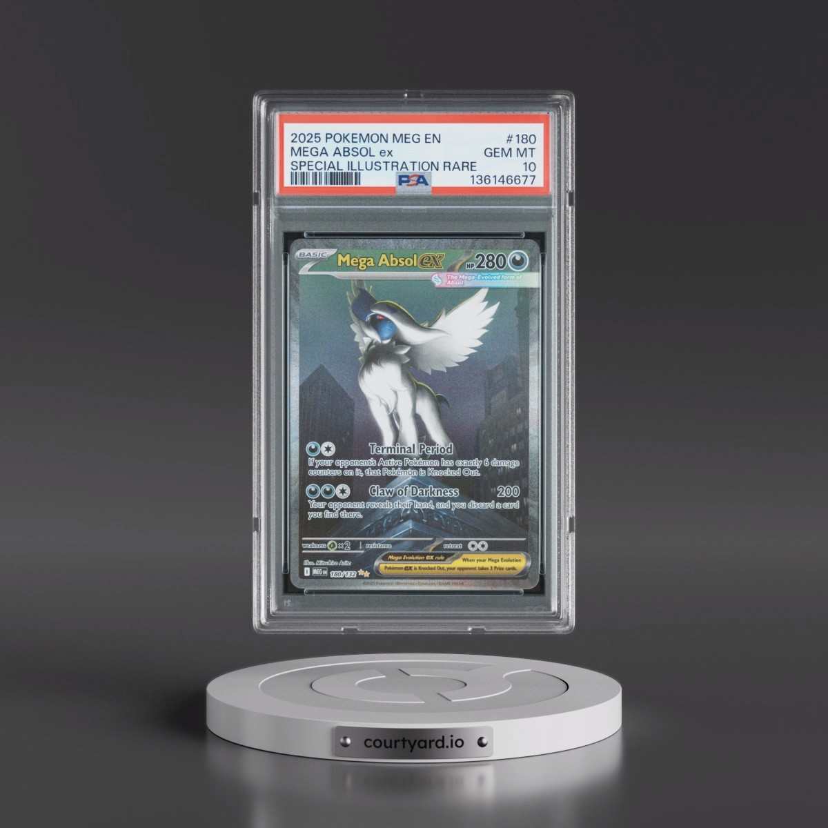 2025 Pokémon Meg EN-Mega Evolution #180 Mega Absol EX - Holo Special Illustration Rare (PSA 10 GEM MINT)