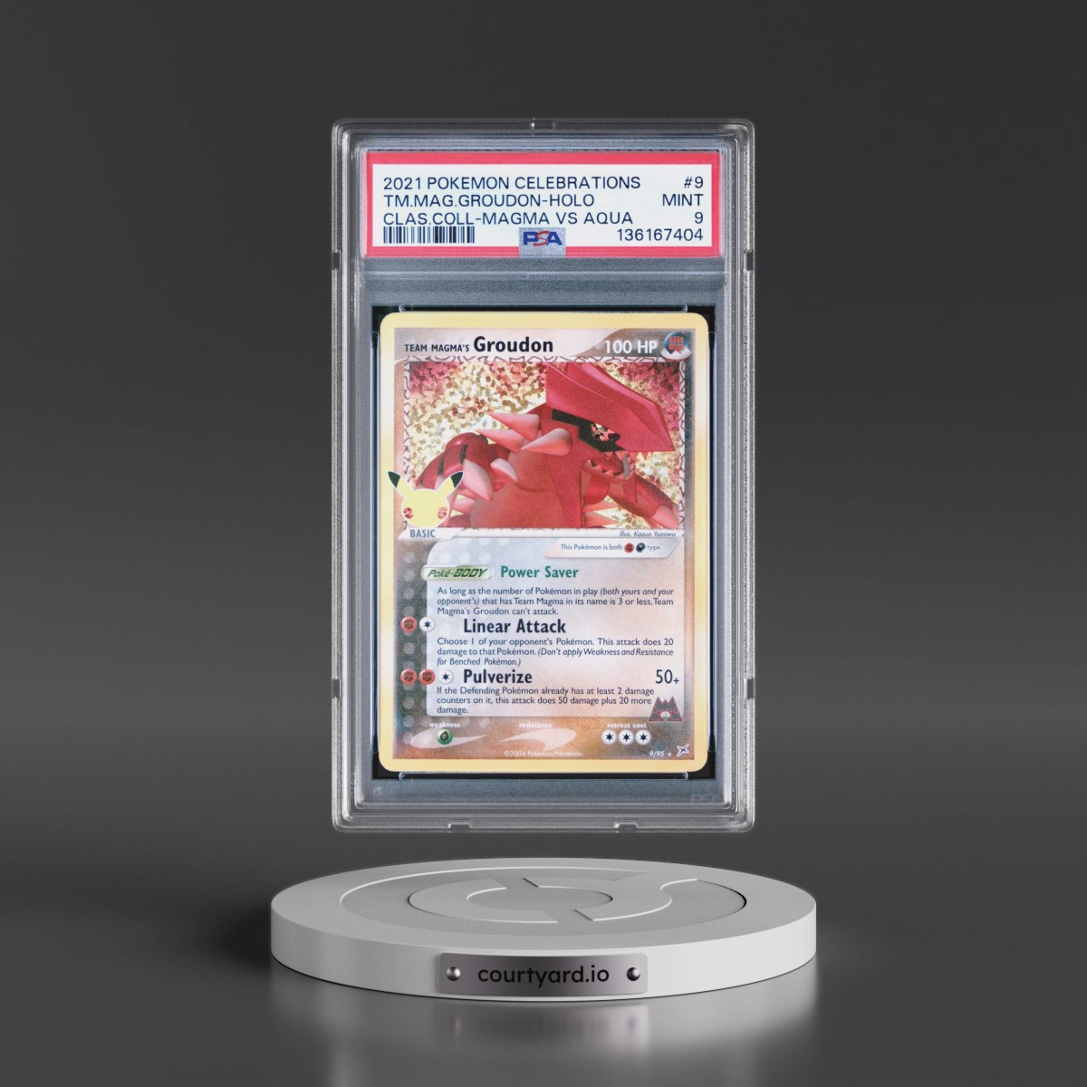 2021 Pokémon Celebrations Classic Collection #9 Team Magma's Groudon - Holo (PSA 9 MINT)