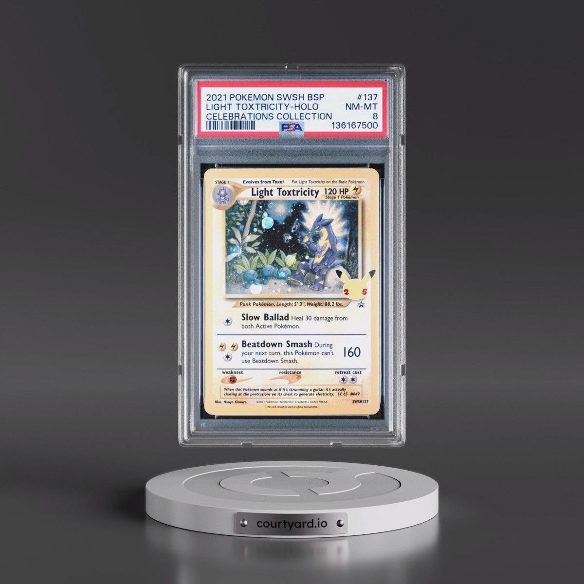2021 Pokémon Swsh Black Star Promo #137 Light Toxtricity - Holo Celebrations Collection (PSA 8 NM-MT)