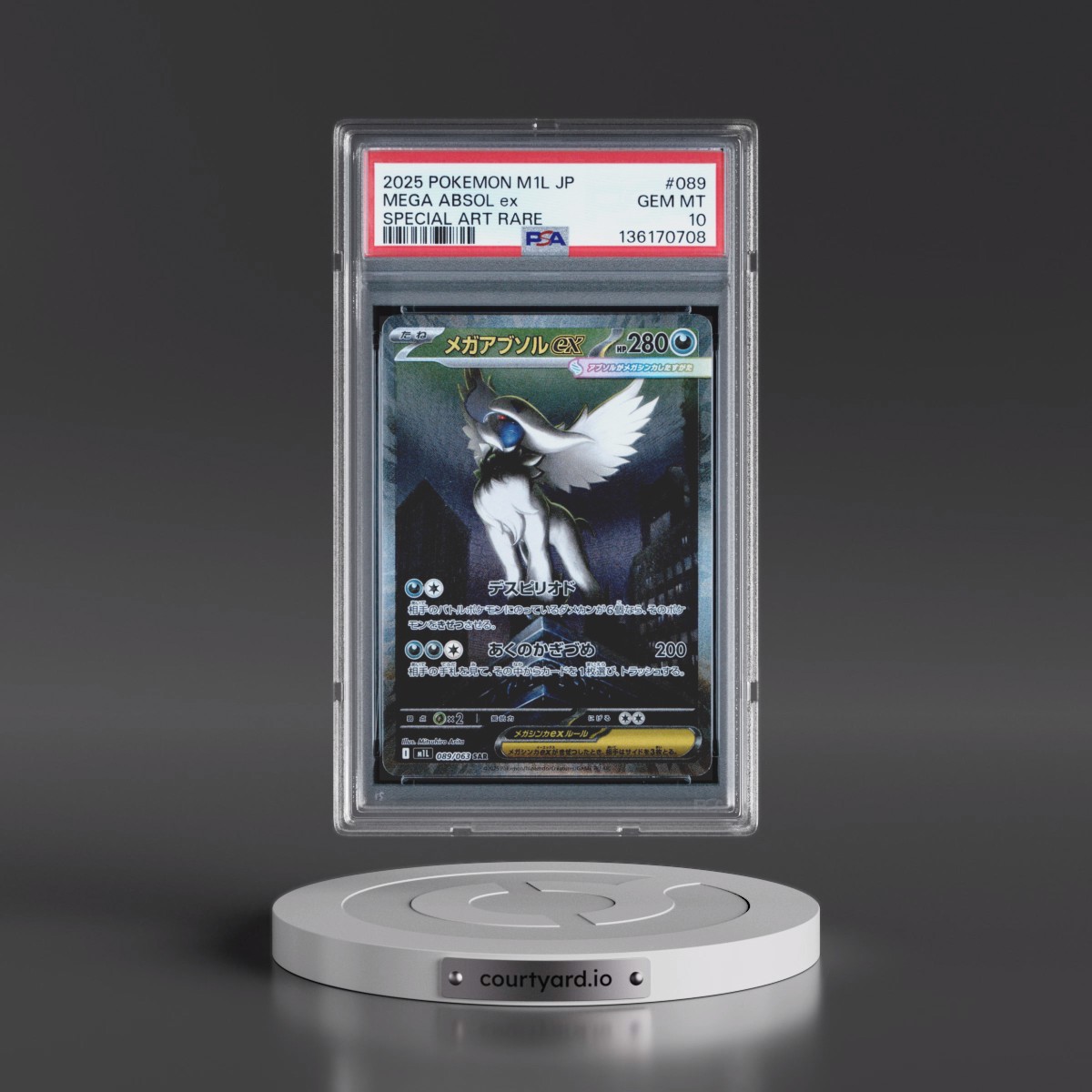 2025 Pokémon M1l-Mega Brave #089 Mega Absol EX - Holo Special Art Rare (PSA 10 GEM MINT)