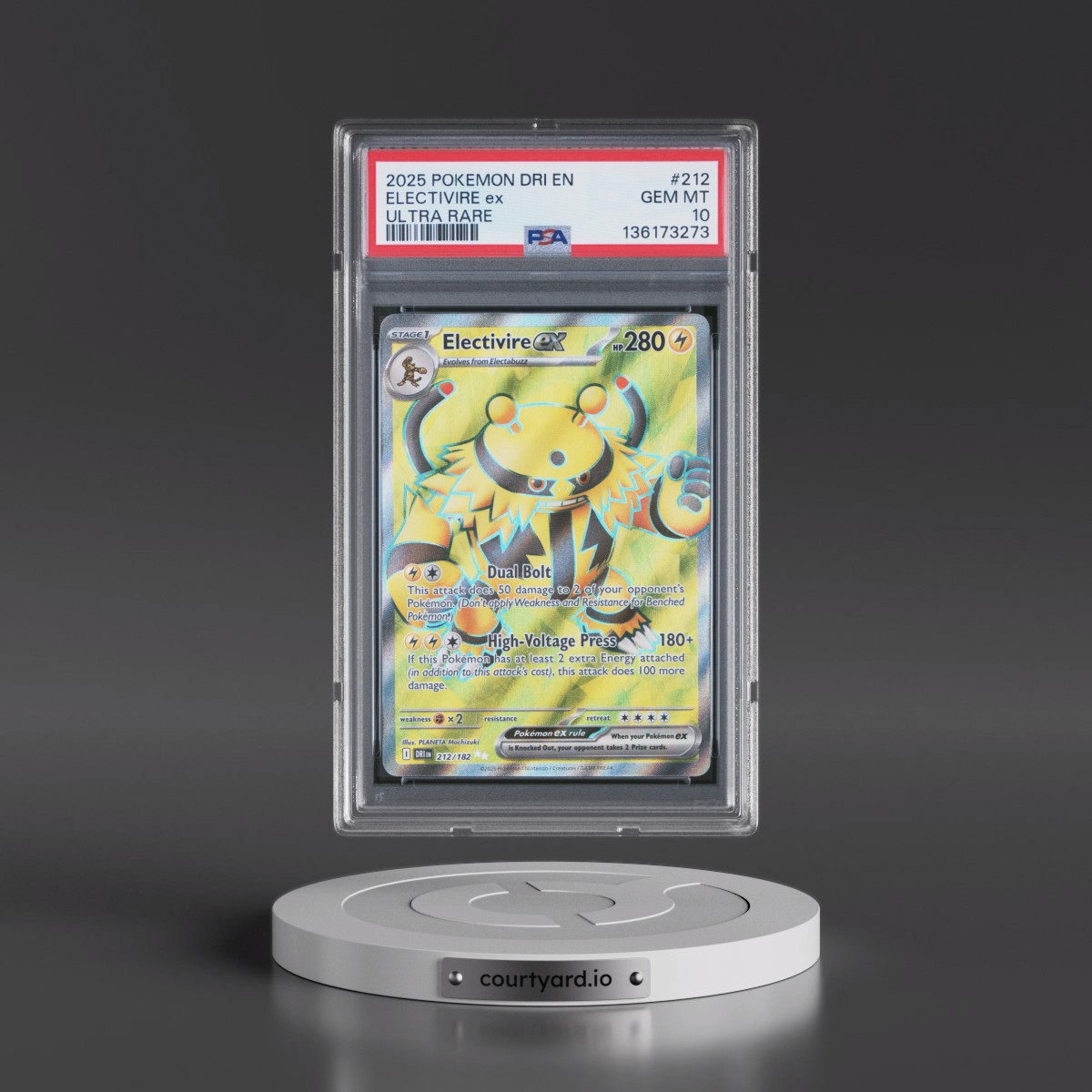 2025 Pokémon Dri EN-Destined Rivals #212 Electivire EX - Holo Ultra Rare (PSA 10 GEM MINT)