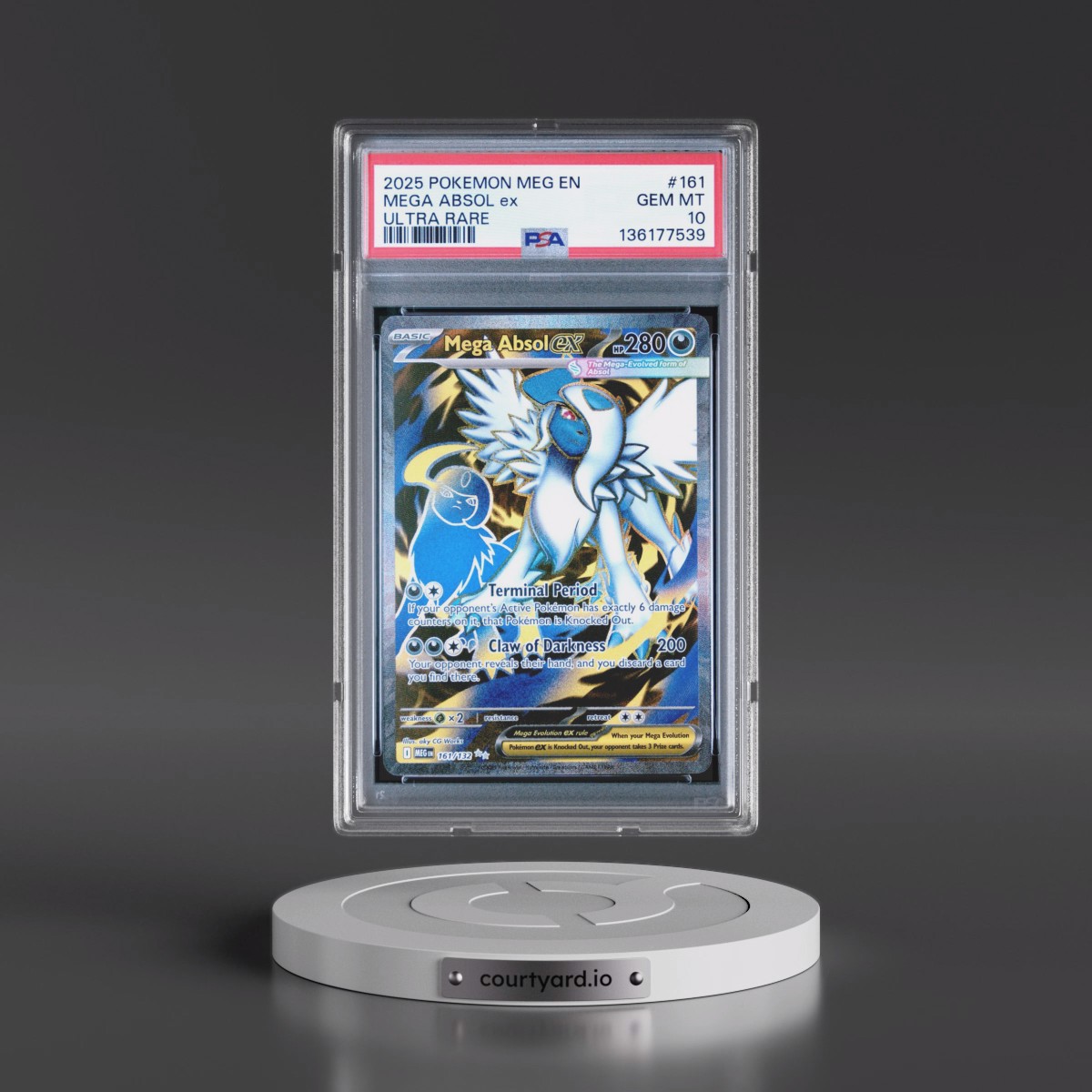 2025 Pokémon Meg EN-Mega Evolution #161 Mega Absol EX - Holo Ultra Rare (PSA 10 GEM MINT)
