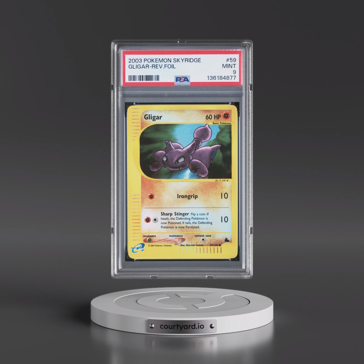 2003 Pokémon Skyridge #59 Gligar - Reverse Foil (PSA 9 MINT)