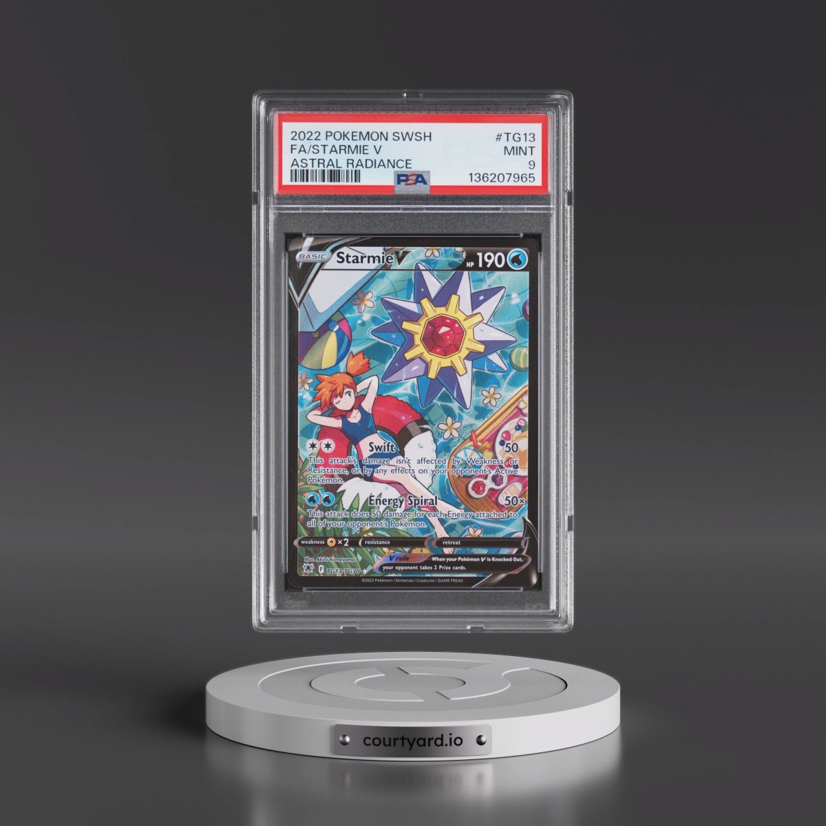 2022 Pokémon Sword & Shield Astral Radiance #TG13 Starmie V - Holo Full Art (PSA 9 MINT)