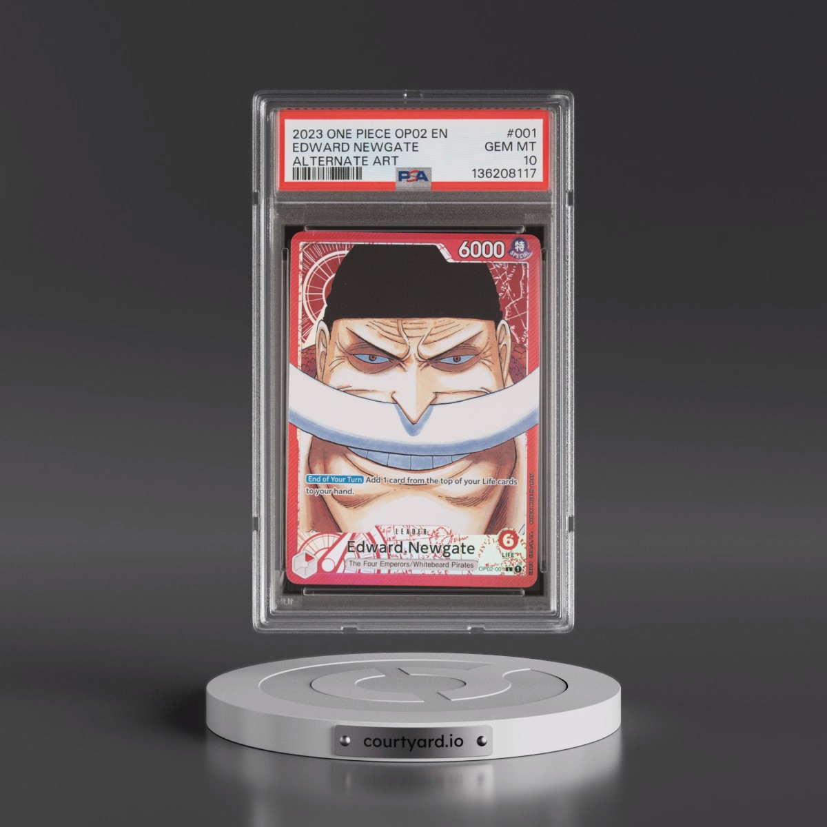 2023 One Piece OP02-Paramount War #001 Edward Newgate - Alternate Art (PSA 10 GEM MINT)