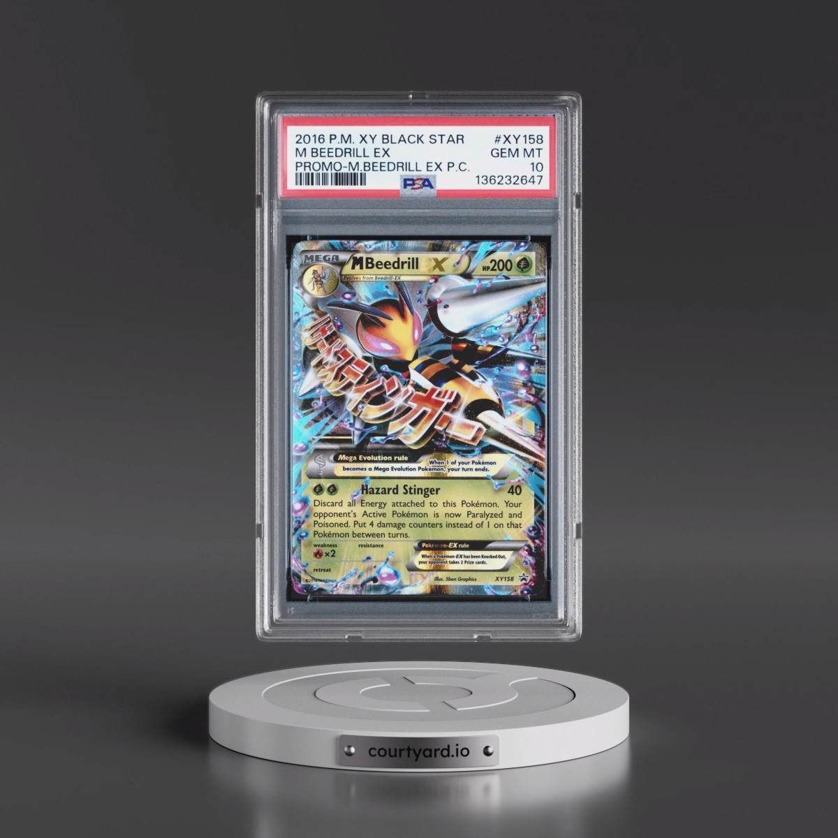 2016 Pokémon XY Black Star Promo #XY158 M Beedrill EX - Holo Mega Beedrill EX Premium Collection (PSA 10 GEM MINT)
