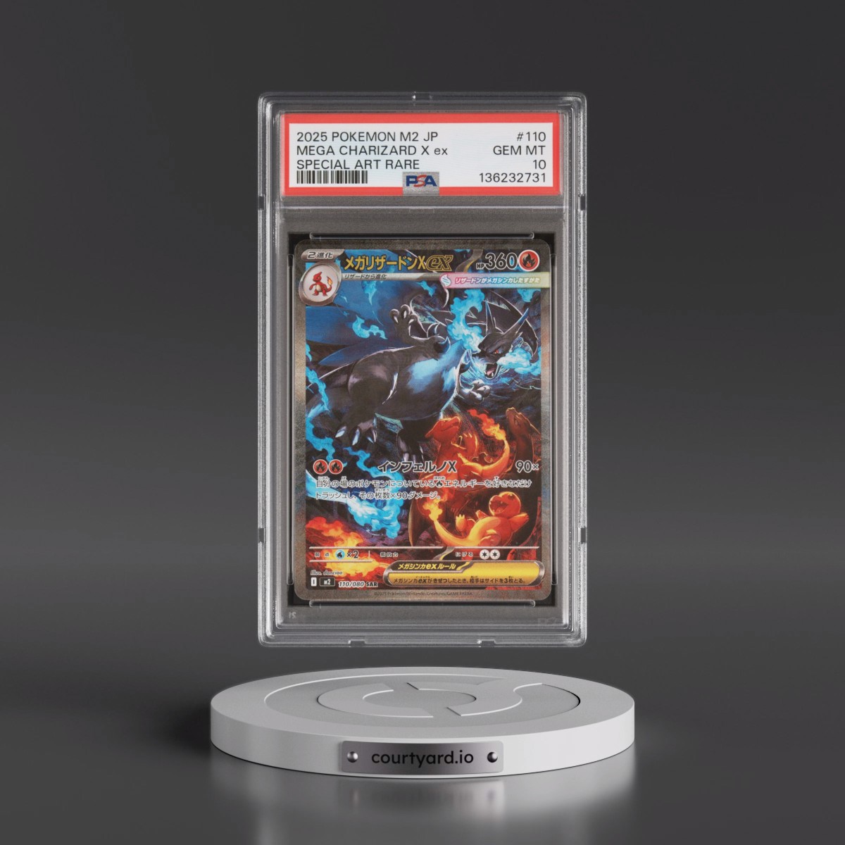 2025 Pokémon M2-Inferno X #110 Mega Charizard X EX - Holo Special Art Rare (PSA 10 GEM MINT)