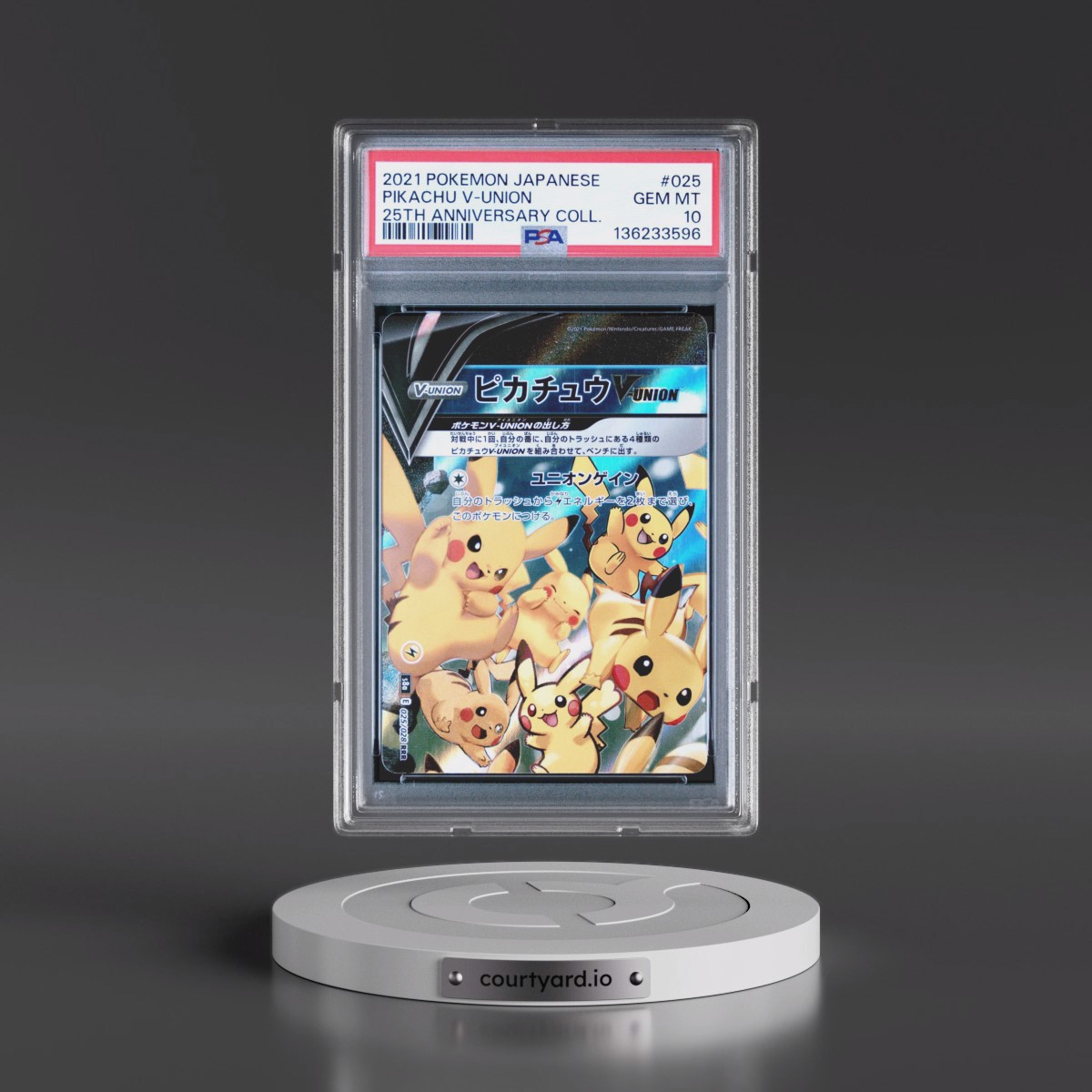 2021 Pokémon 25th Anniversary Collection #025 Pikachu V-Union (PSA 10 GEM MINT)