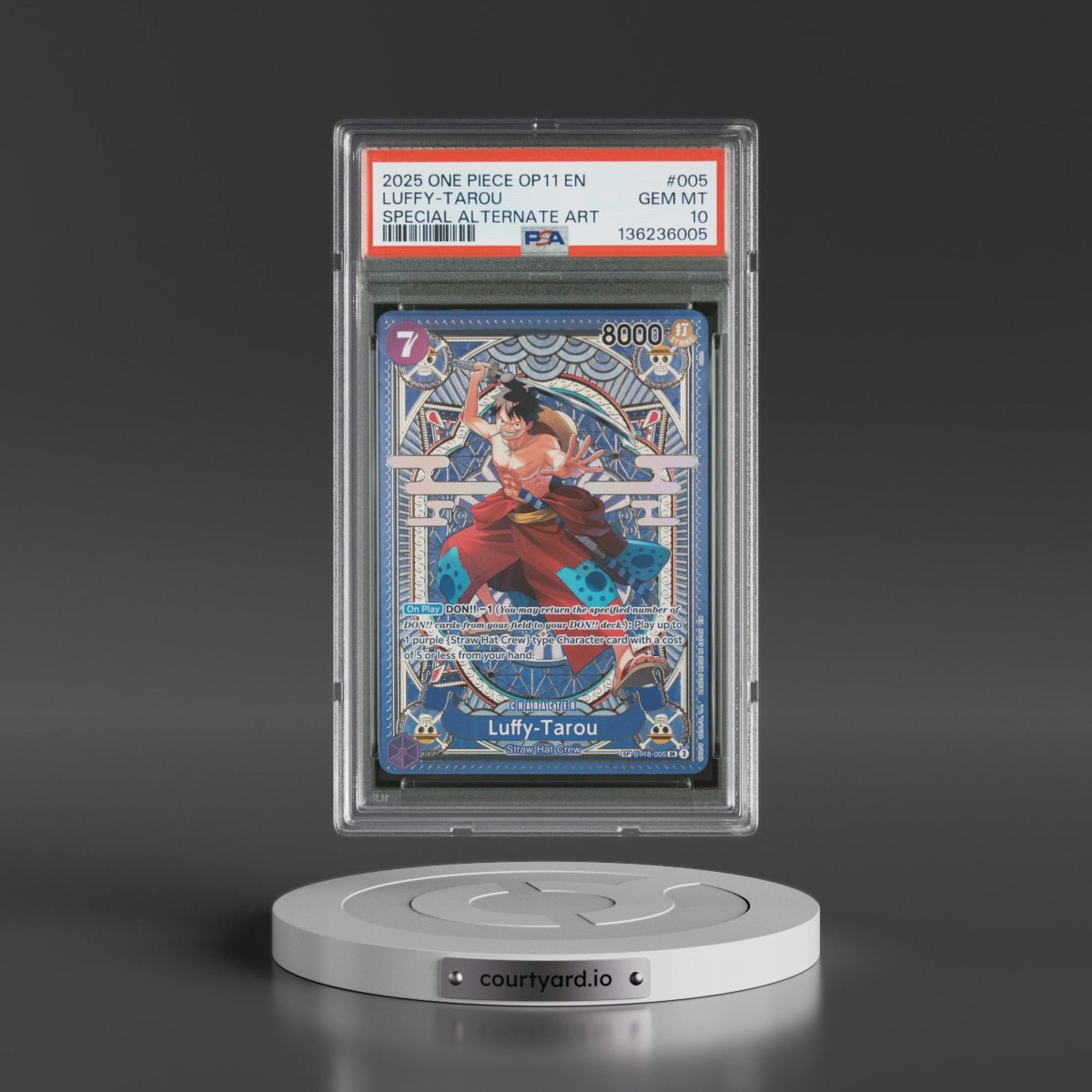 2025 One Piece OP11-A Fist of Divine Speed #005 Luffy-Tarou - Special Alternate Art (PSA 10 GEM MINT)