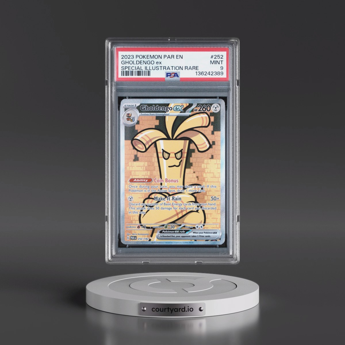 2023 Pokémon Par EN-Paradox Rift #252 Gholdengo EX - Holo Special Illustration Rare (PSA 9 MINT)