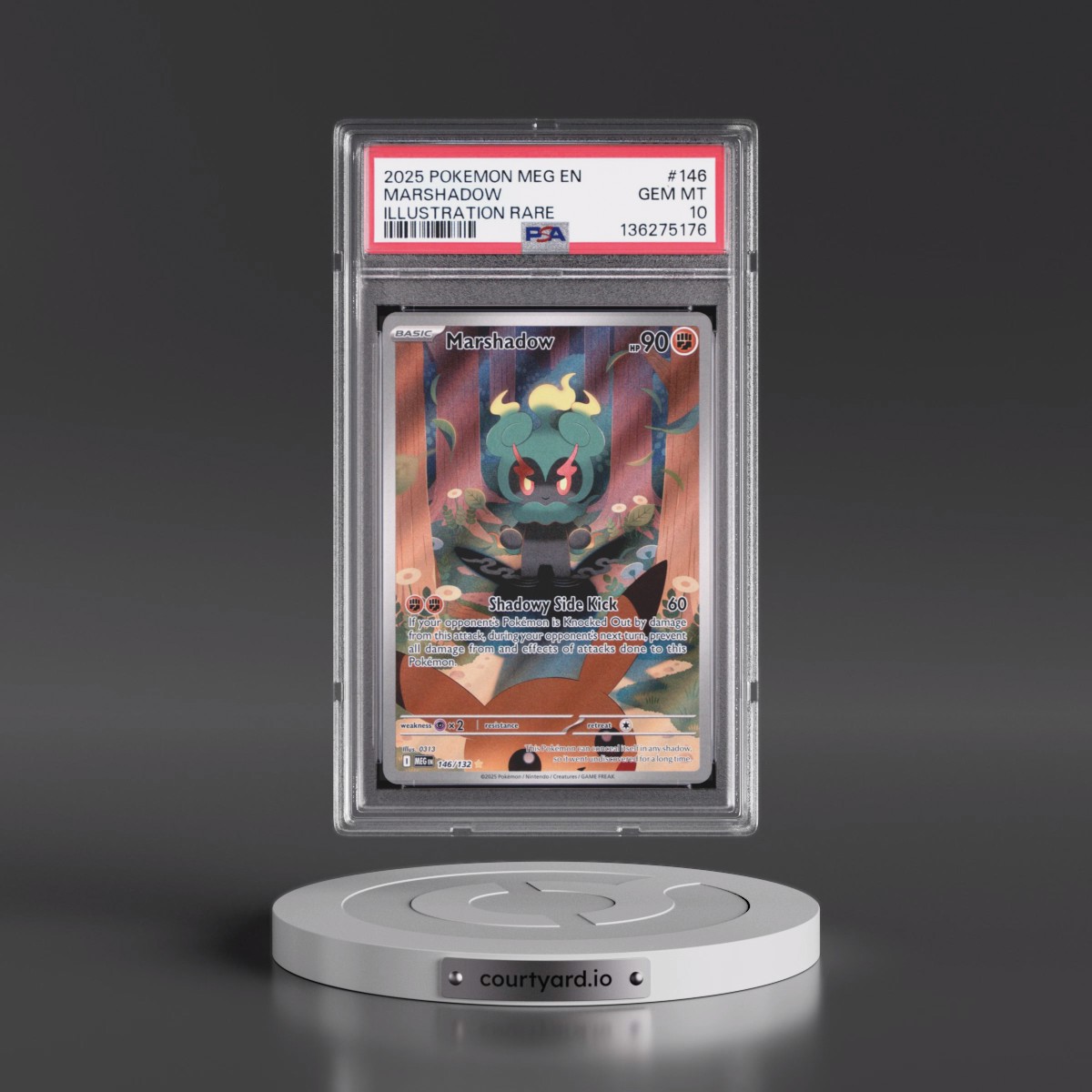 2025 Pokémon Meg EN-Mega Evolution #146 Marshadow - Illustration Rare (PSA 10 GEM MINT)
