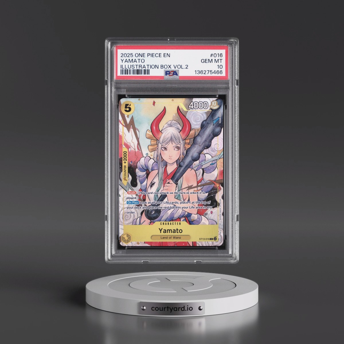 2025 One Piece Promos #016 Yamato - Illustration Box Vol.2 (PSA 10 GEM MINT)