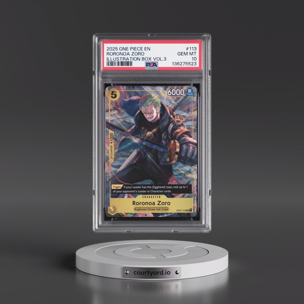 2025 One Piece Promos #113 Roronoa Zoro - Illustration Box Vol.3 (PSA 10 GEM MINT)