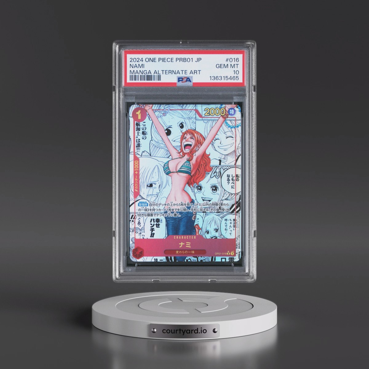 2024 One Piece Japanese PRB01-Premium Booster -One Piece Card the Best #016 Nami - Manga Alternate Art (PSA 10 GEM MINT)