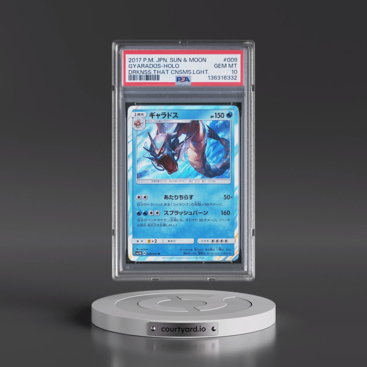 2017 Pokémon Sun & Moon Darkness That Consumes Light #009 Gyarados - Holo (PSA 10 GEM MINT)
