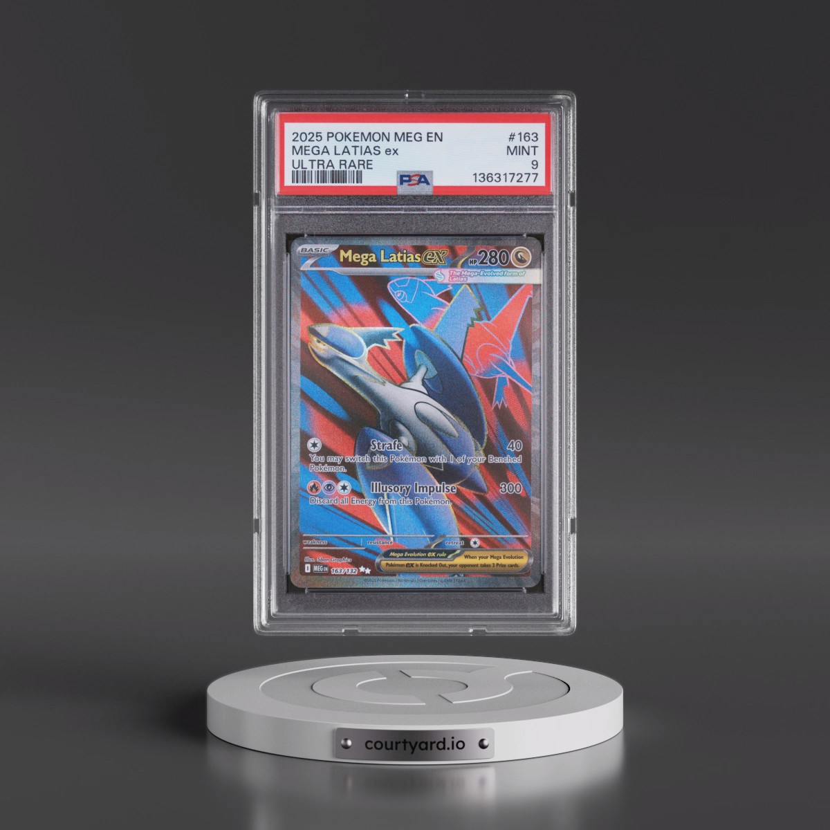 2025 Pokémon Meg EN-Mega Evolution #163 Mega Latias EX - Holo Ultra Rare (PSA 9 MINT)