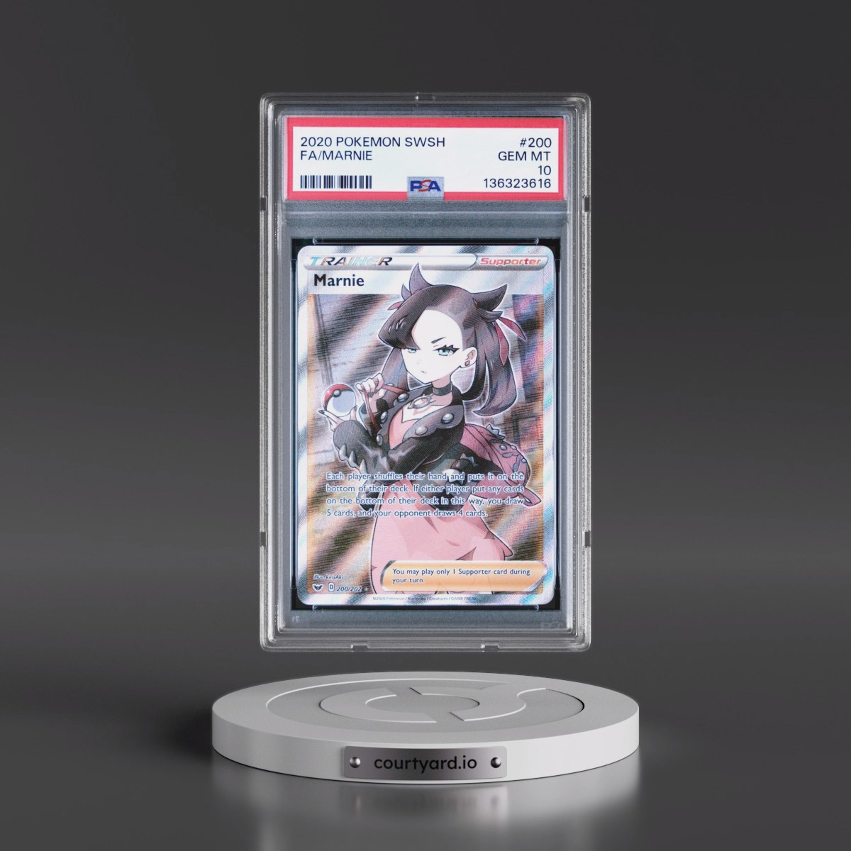 2020 Pokémon Sword & Shield #200 Marnie - Full Art (PSA 10 GEM MINT)
