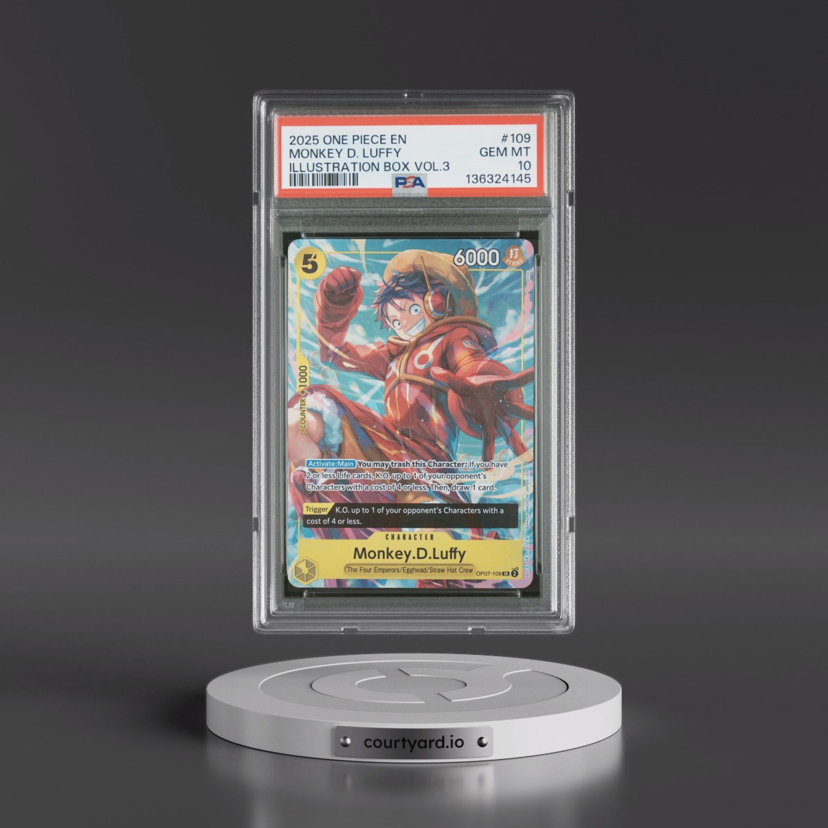 2025 One Piece Promos #109 Monkey D. Luffy - Illustration Box Vol.3 (PSA 10 GEM MINT)