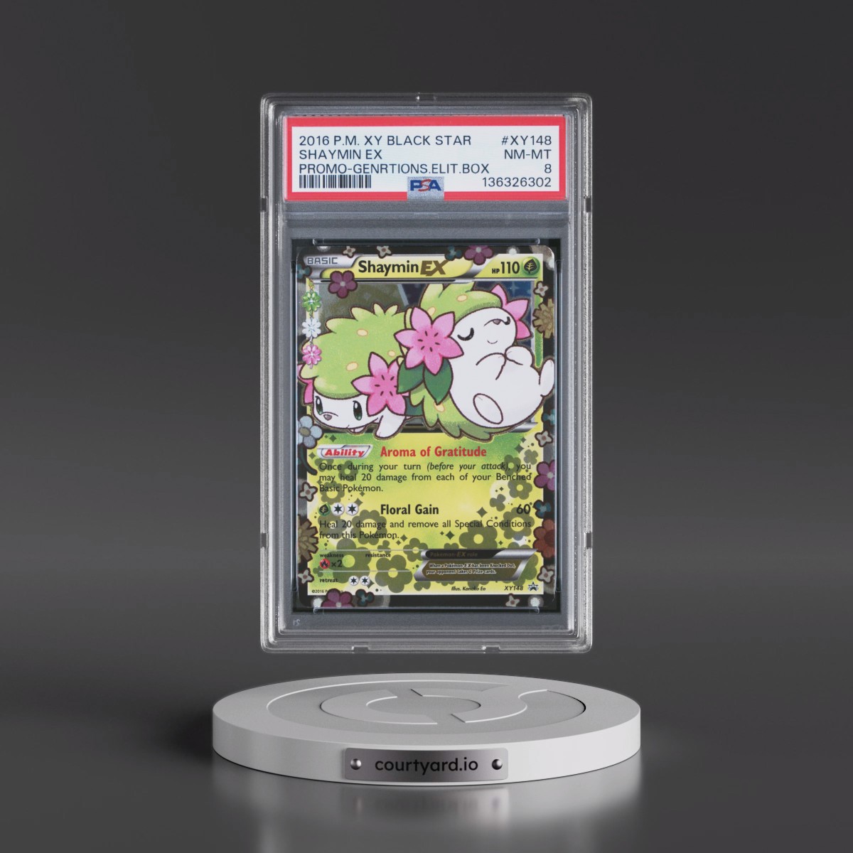 2016 Pokémon XY Black Star Promo #XY148 Shaymin EX - Holo Generations Elite Trainer Box (PSA 8 NM-MT)