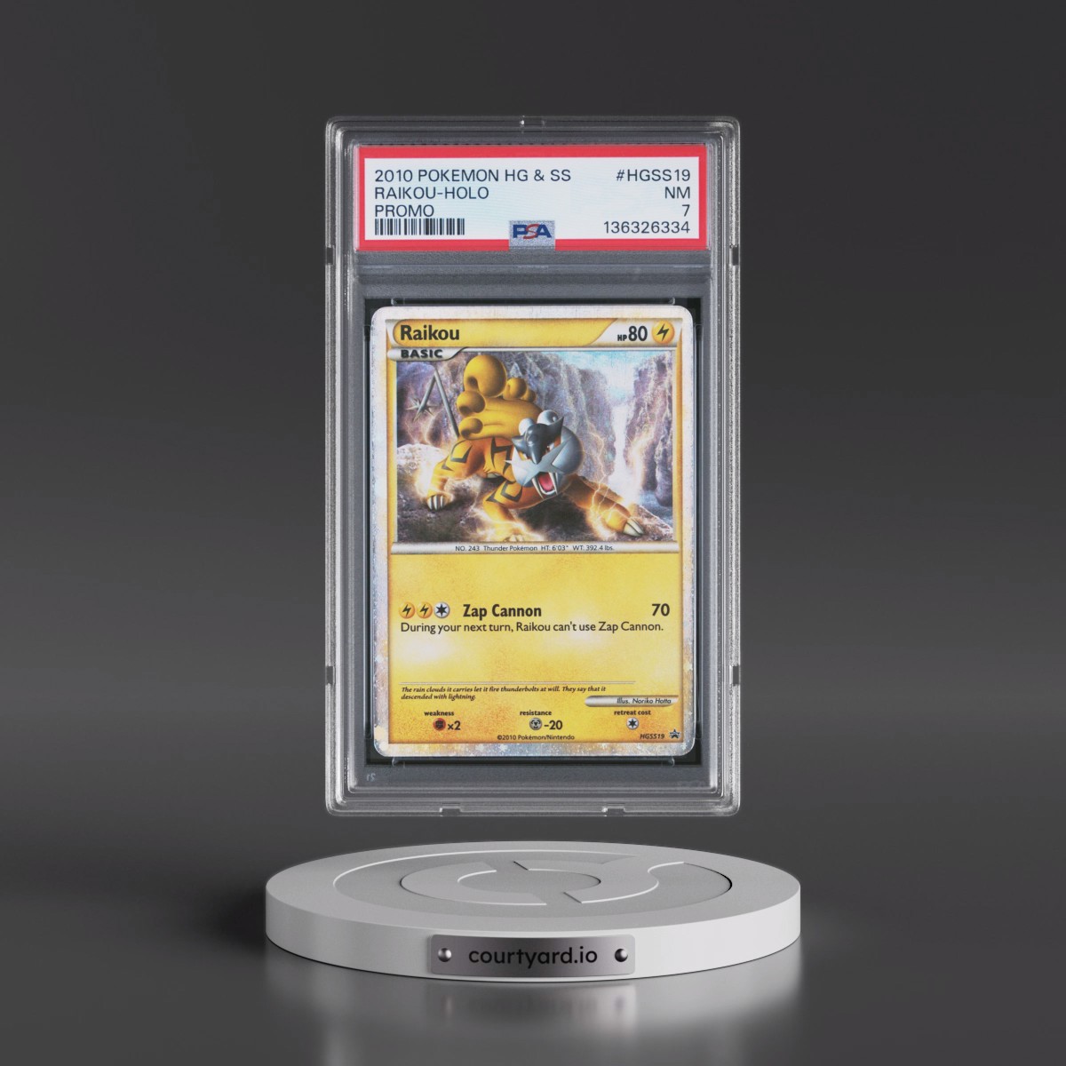 2010 Pokémon Heartgold & Soulsilver Promo #HGSS19 Raikou - Holo (PSA 7 NM)