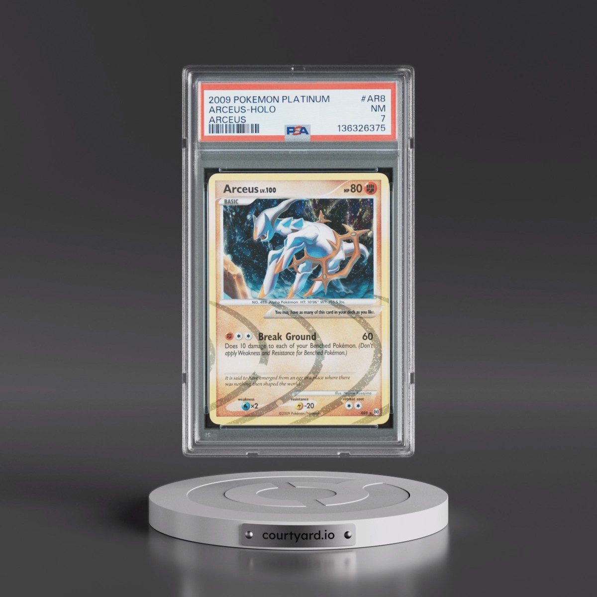 2009 Pokémon Platinum Arceus #AR8 Arceus - Holo (PSA 7 NM)