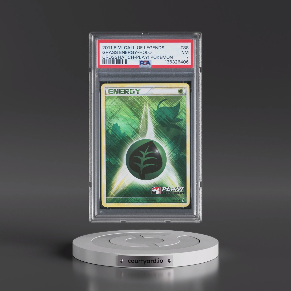 2011 Pokémon Call of Legends Grass Energy - Holo Crosshatch-2011 Play! Pokemon #88 PSA 7