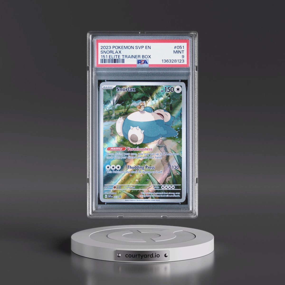 2023 Pokémon Svp EN-SV Black Star Promo #051 Snorlax - 151 Elite Trainer Box (PSA 9 MINT)