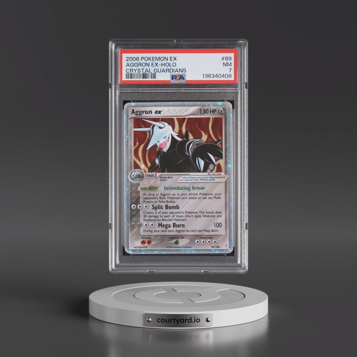 2006 Pokémon EX Crystal Guardians #89 Aggron EX - Holo Holo (PSA 7 NM)