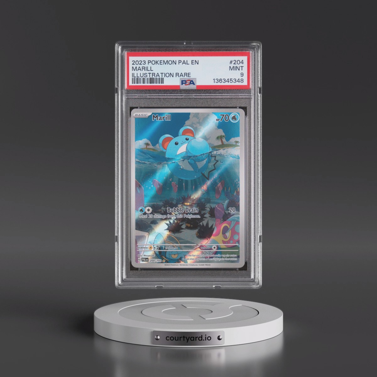 2023 Pokémon Pal EN-Paldea Evolved #204 Marill - Illustration Rare (PSA 9 MINT)