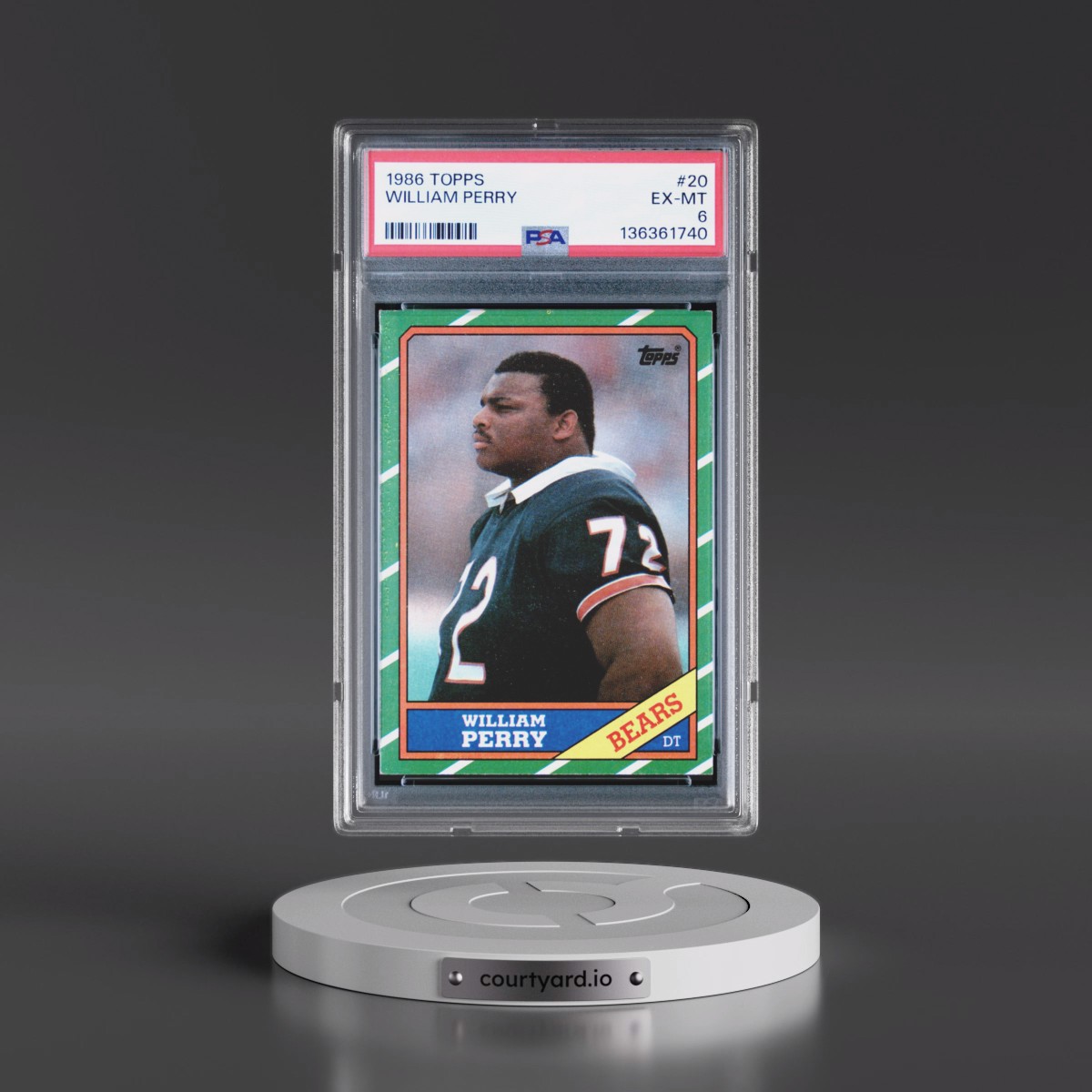 1986 Topps #20 William Perry (PSA 6 EX-MT)