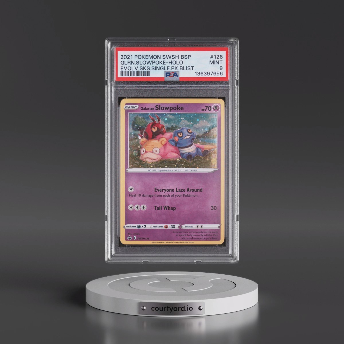 galarian slowpoke pokemon card FART SWIRL BLEED  Galarian Slowpoke SWSH126 Evolving Promo Pokemon Card