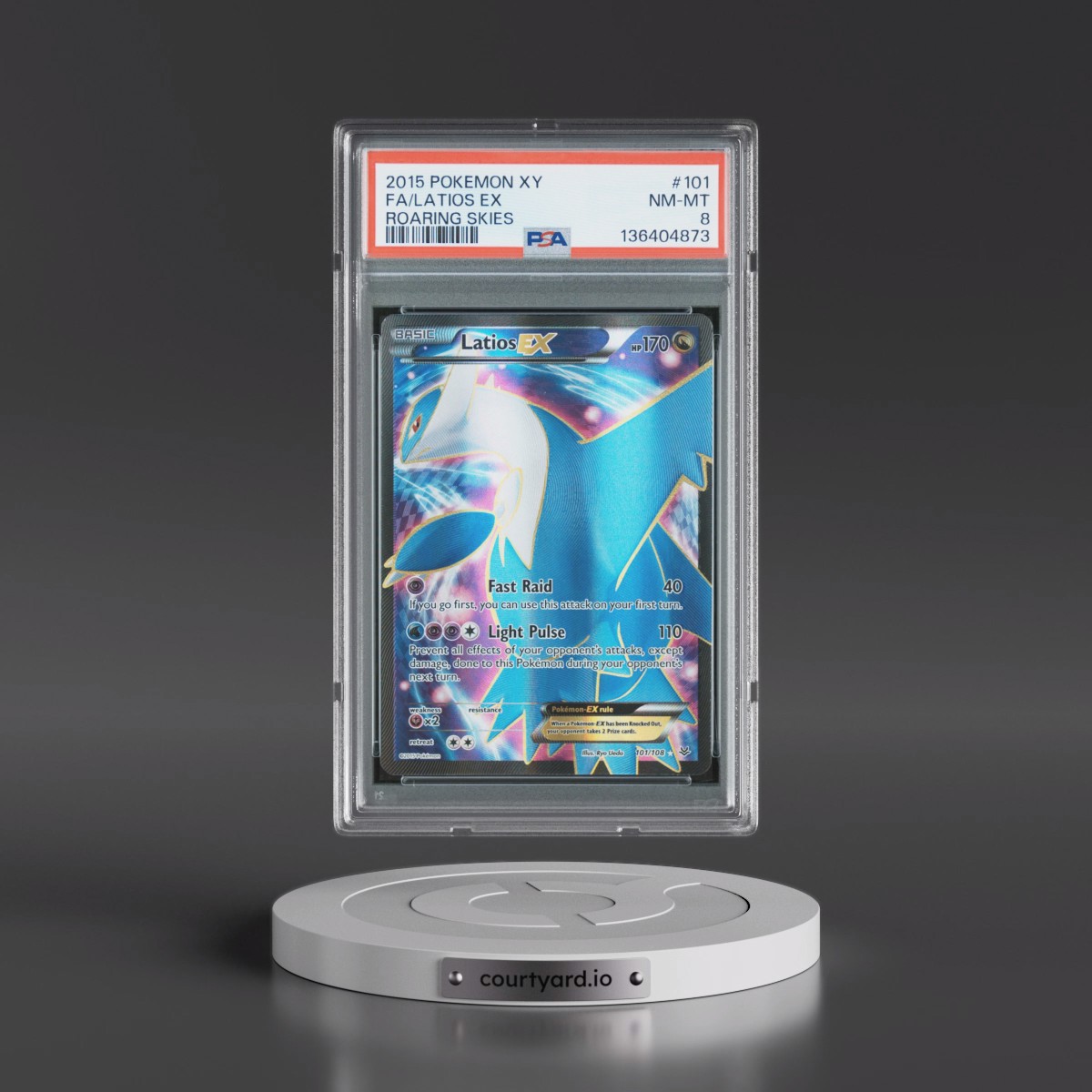 2015 Pokémon XY Roaring Skies #101 Latios EX - Holo Full Art (PSA 8 NM-MT)